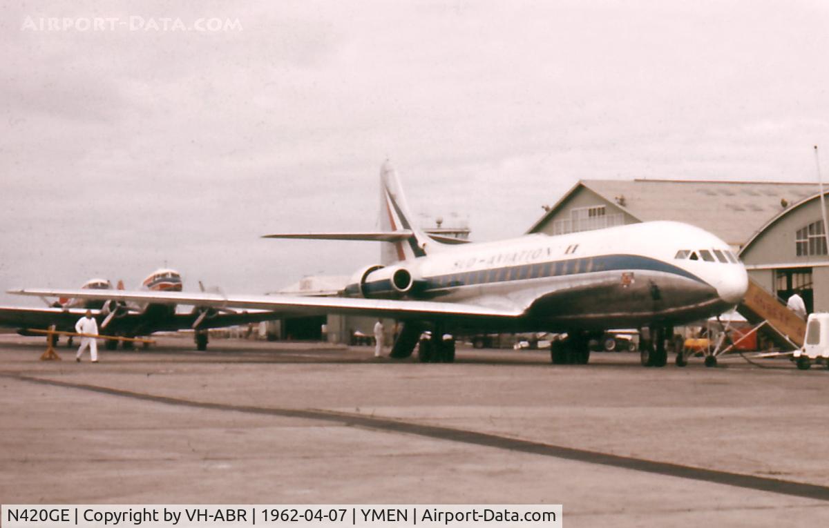 N420GE, 1960 Sud Aviation SE-210 Caravelle III C/N 42, The Caravelle VII prototype with General Electric CJ805-23C engines, first flew on Dec. 29, 1960, it was a modified Series III which was purchased by General Electric. In 1962 the aircraft completed a sales tour of the Asia/Pacific region for Sud Aviation