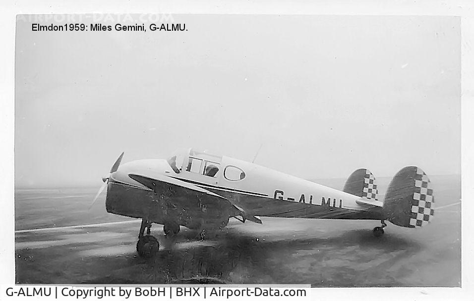 G-ALMU, Miles M65 GEMINI 3A C/N 1004, G-ALMU at Elmdon (Birmingham) in 1959.