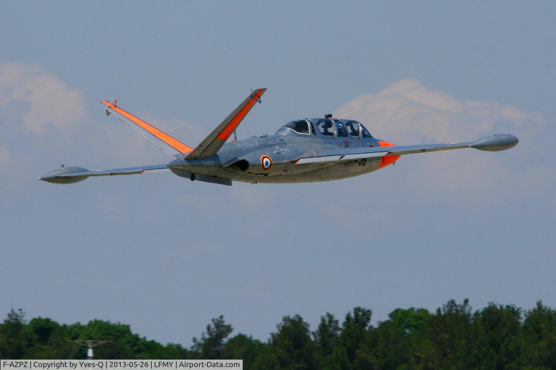 F-AZPZ, 1963 Fouga CM-170 Magister C/N 413, Fouga CM-170 Magister (cn 413), Take off Rwy 34, Salon de Provence Air Base 701 (LFMY) Open day 2013
