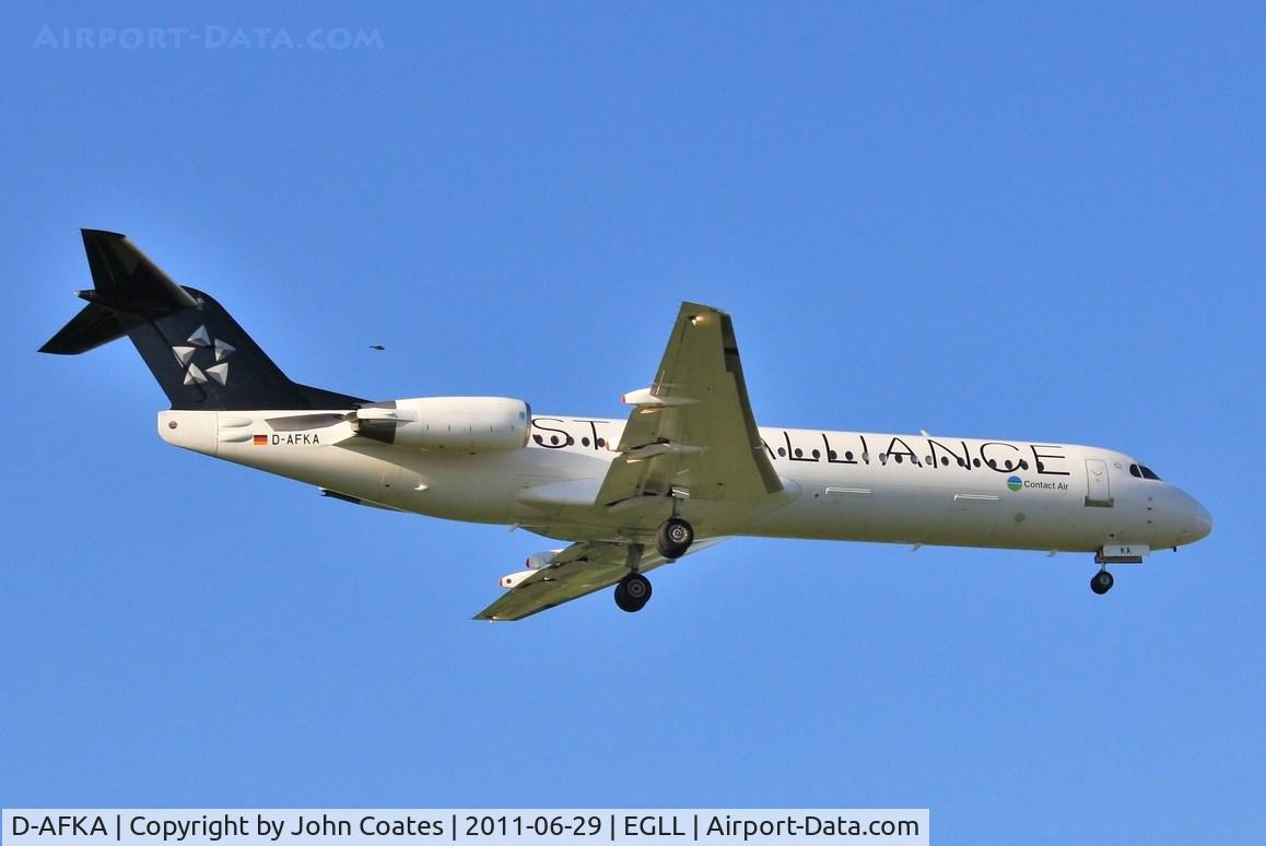 D-AFKA, 1994 Fokker 100 (F-28-0100) C/N 11517, Early morning finals to 27L