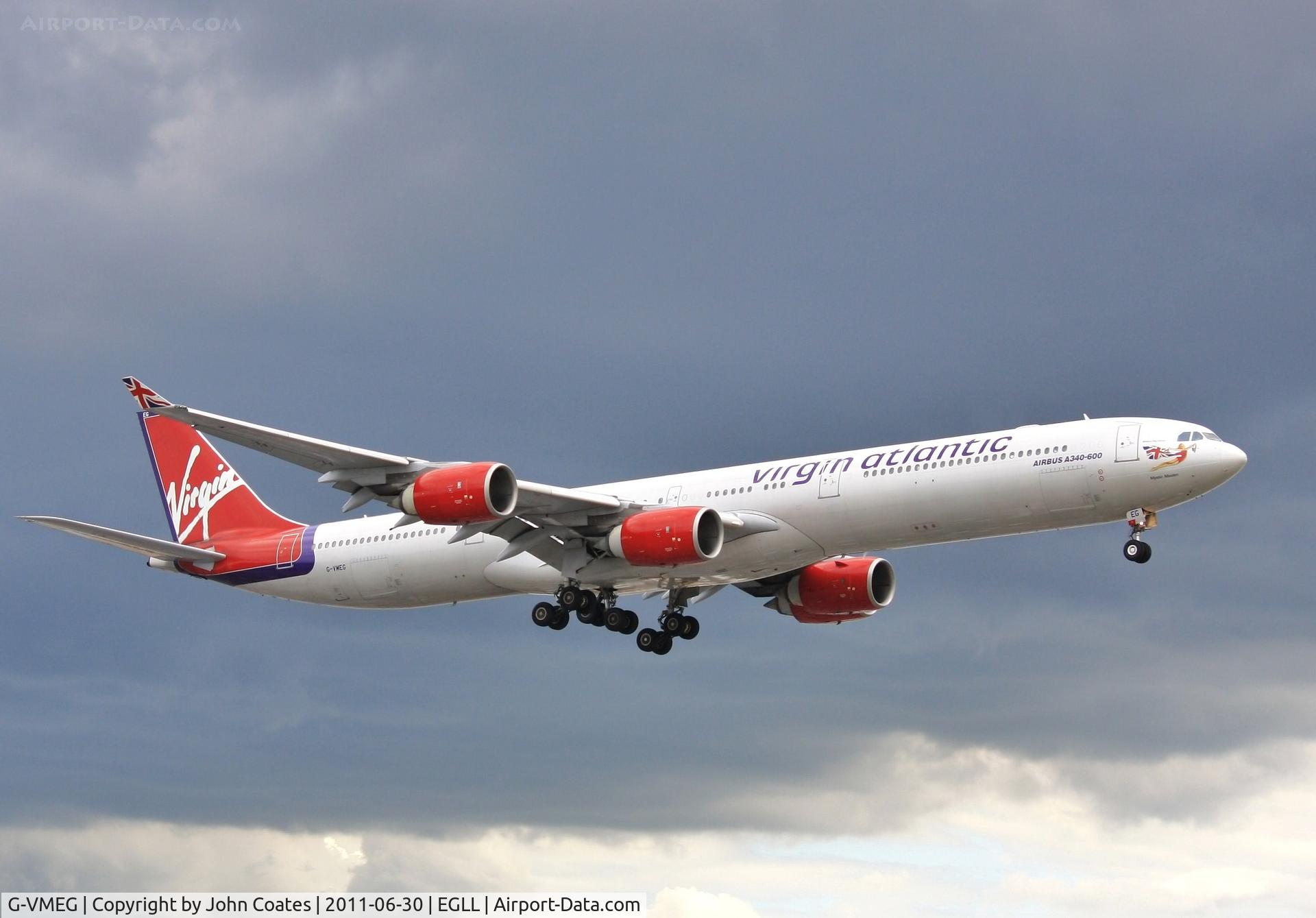 G-VMEG, 2002 Airbus A340-642 C/N 391, Finals to 27R