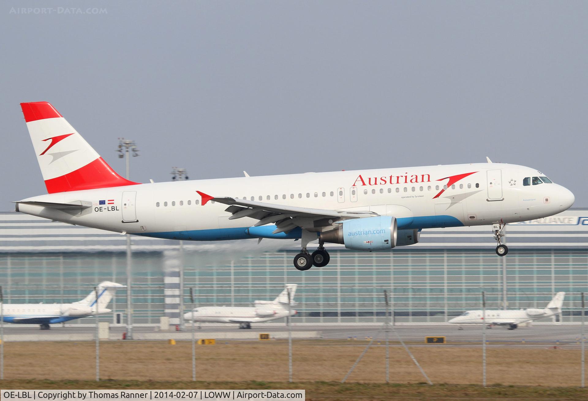 OE-LBL, 2003 Airbus A320-214 C/N 2009, Austrian A320