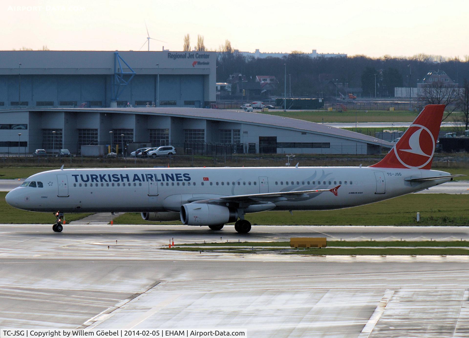 TC-JSG, 2013 Airbus A321-231 C/N 5490, Taxi to the gate of Schiphol Airport