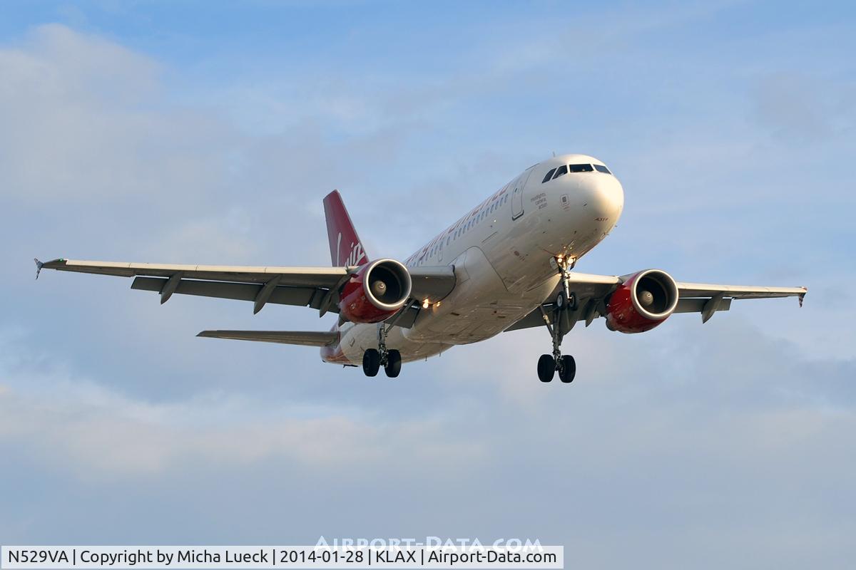 N529VA, 2008 Airbus A319-112 C/N 3684, At LAX