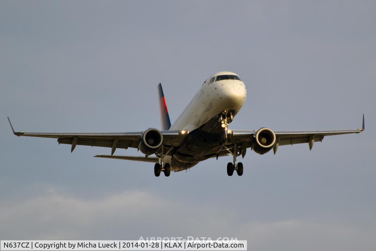 N637CZ, 2008 Embraer 175LR (ERJ-170-200LR) C/N 17000256, At LAX