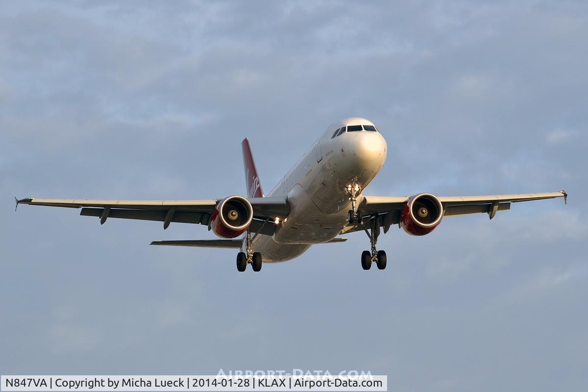 N847VA, 2011 Airbus A320-214 C/N 4948, At LAX