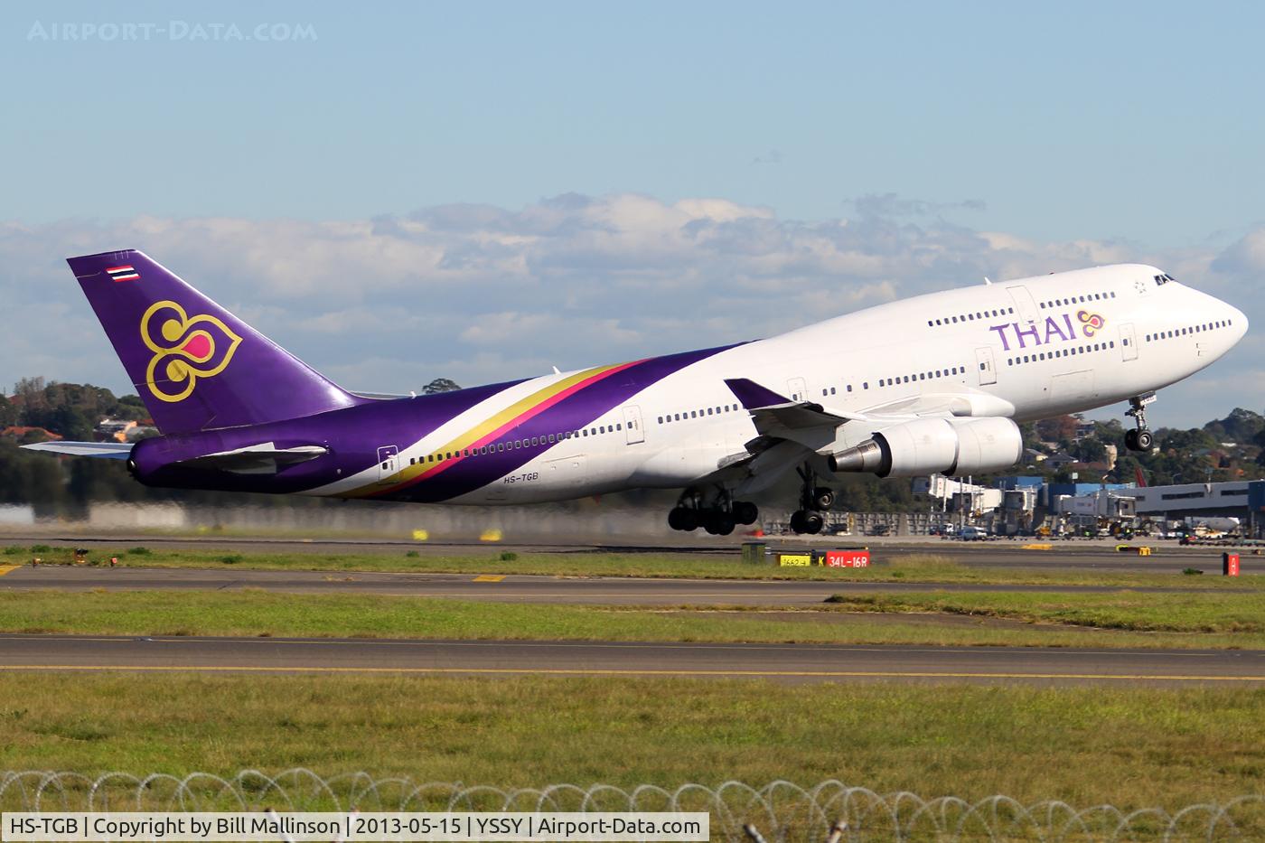 HS-TGB, 2001 Boeing 747-4D7 C/N 32370, ROTATE FROM 34L