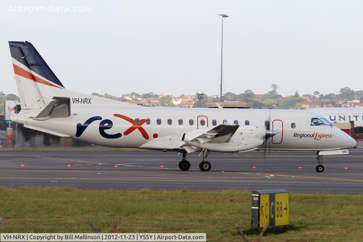 VH-NRX, 1991 Saab 340B C/N 340B-291, TAXI FROM 34R