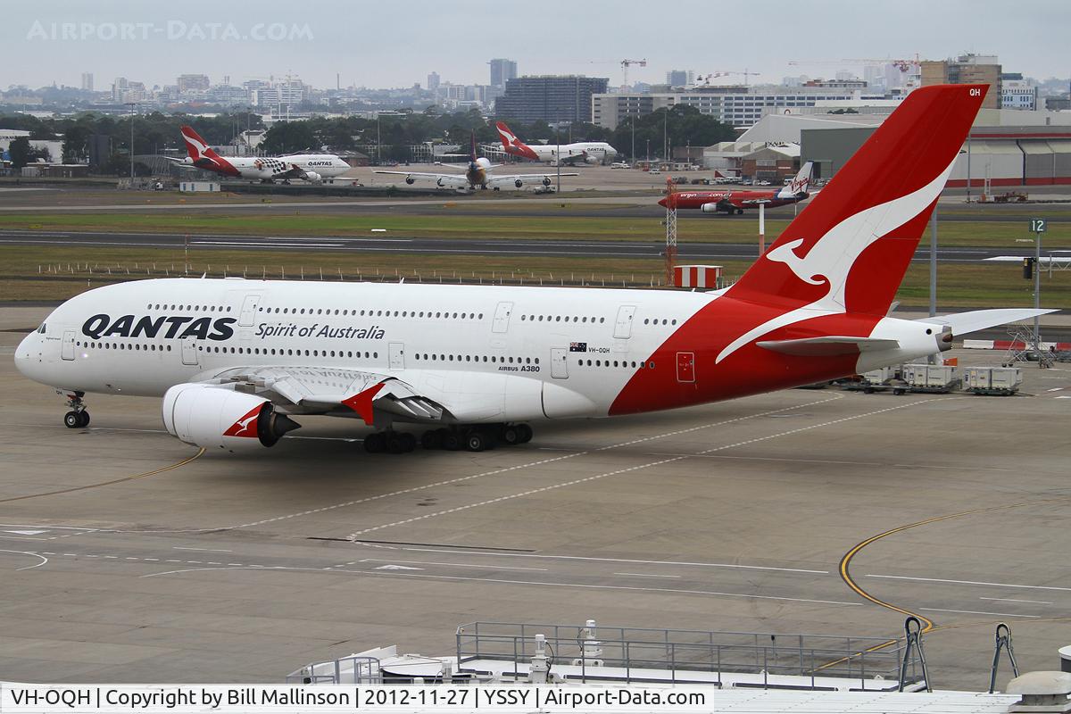VH-OQH, 2009 Airbus A380-842 C/N 050, PUSHED BACK AND READY