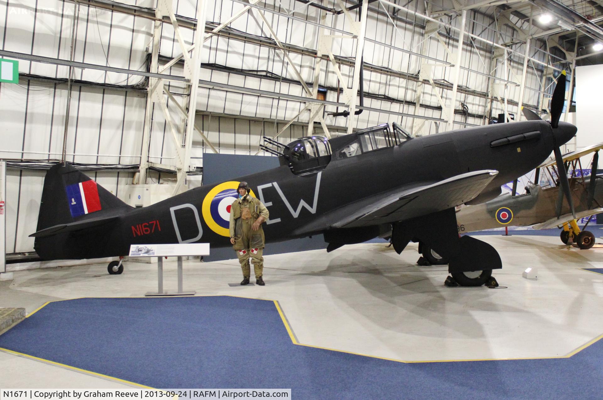 N1671, 1938 Boulton Paul Defiant I C/N Not found N1671, On display at the RAF Museum, Hendon.