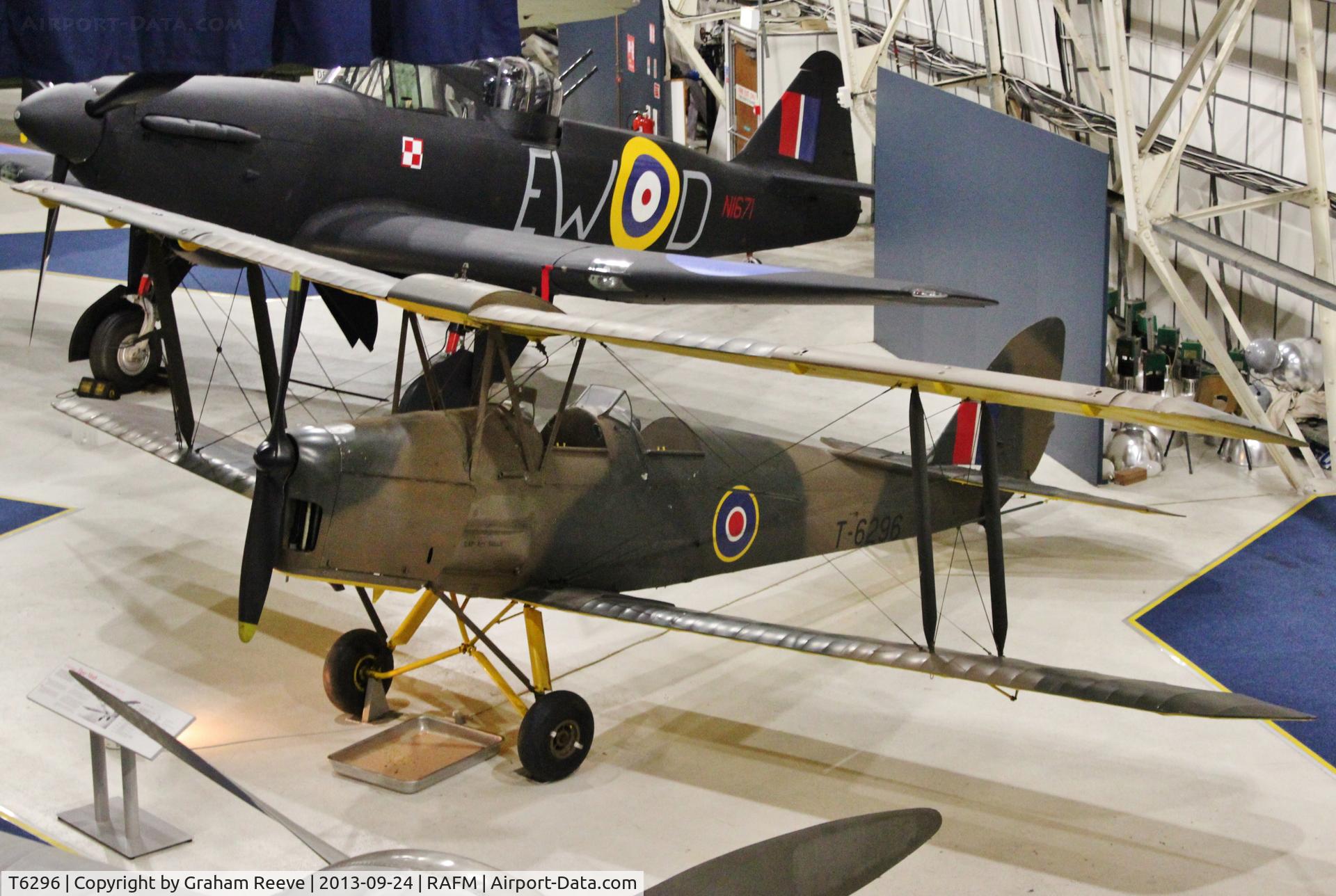 T6296, De Havilland DH-82A Tiger Moth II C/N 84711, On display at the RAF Museum, Hendon.
