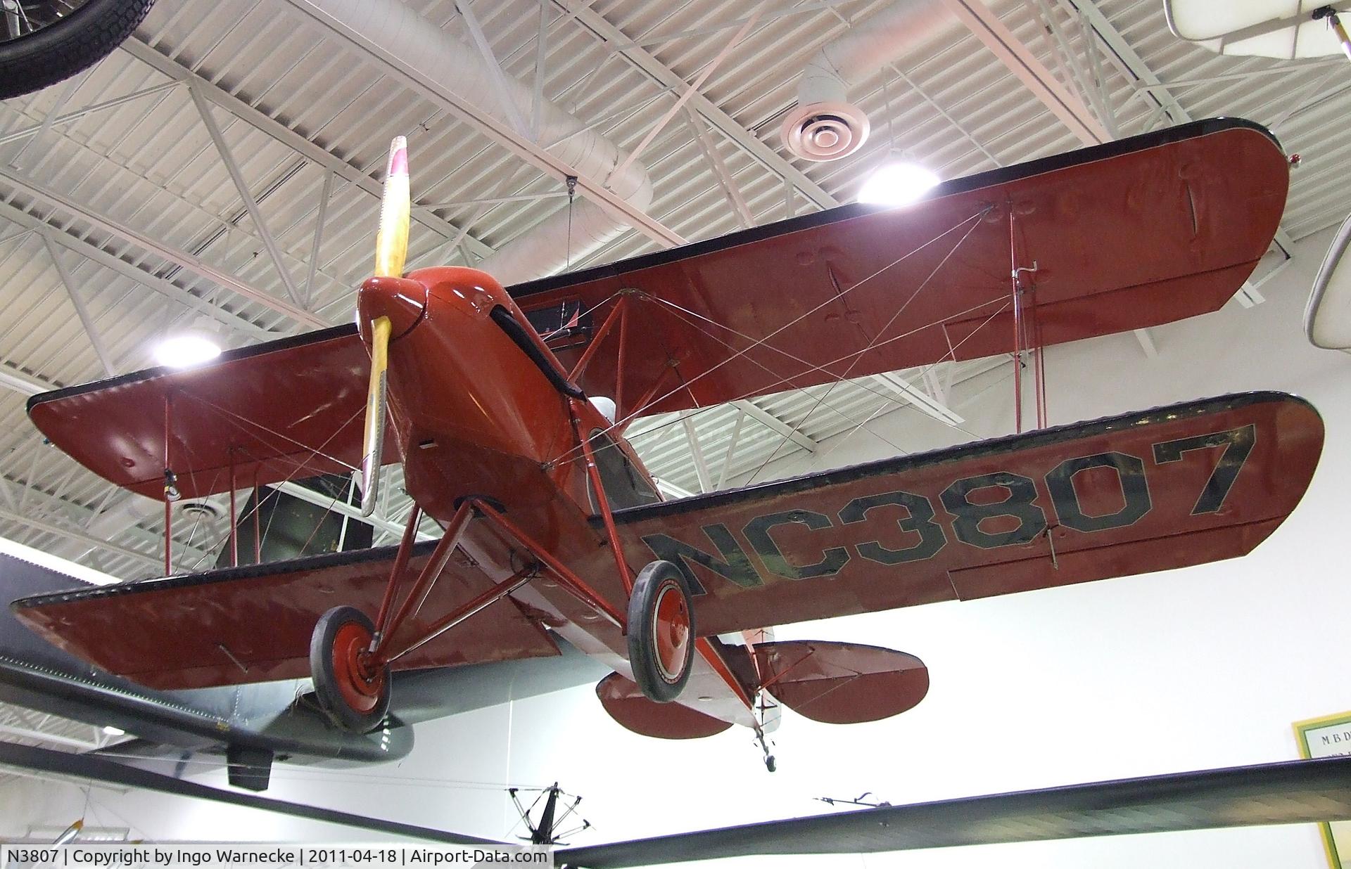 N3807, Waco GXE C/N 1197, Waco GXE at the Hiller Aviation Museum, San Carlos CA