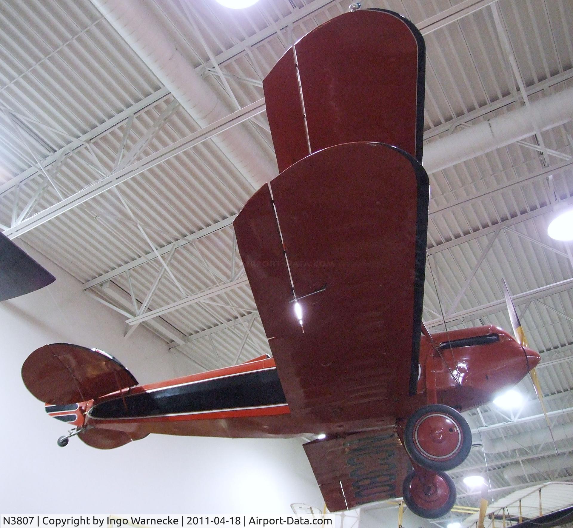 N3807, Waco GXE C/N 1197, Waco GXE at the Hiller Aviation Museum, San Carlos CA