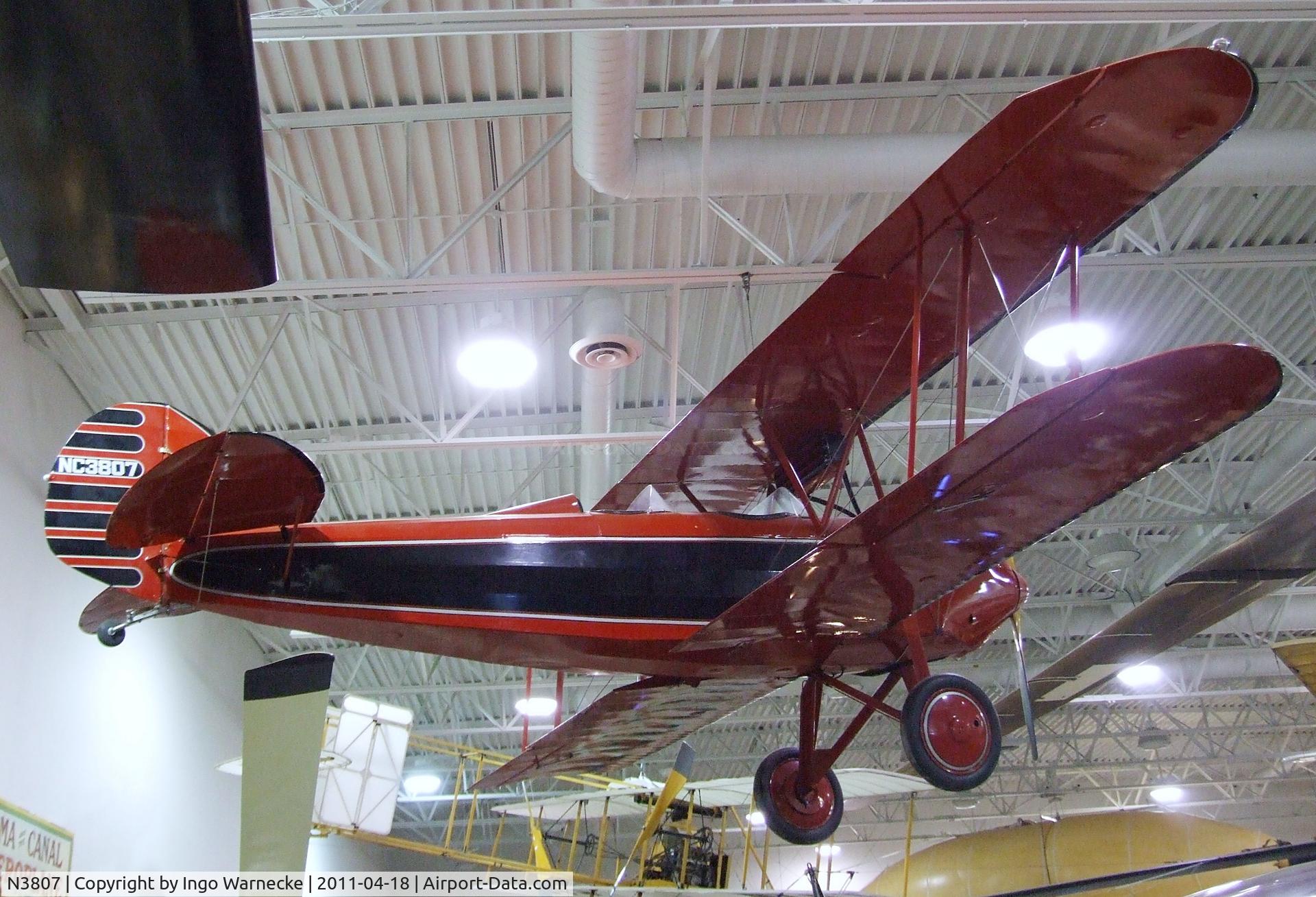 N3807, Waco GXE C/N 1197, Waco GXE at the Hiller Aviation Museum, San Carlos CA