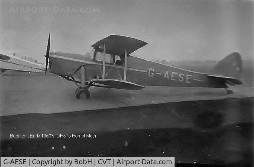 G-AESE, 1937 De Havilland DH.87B Hornet Moth C/N 8108, G-AESE in the early 1960's.