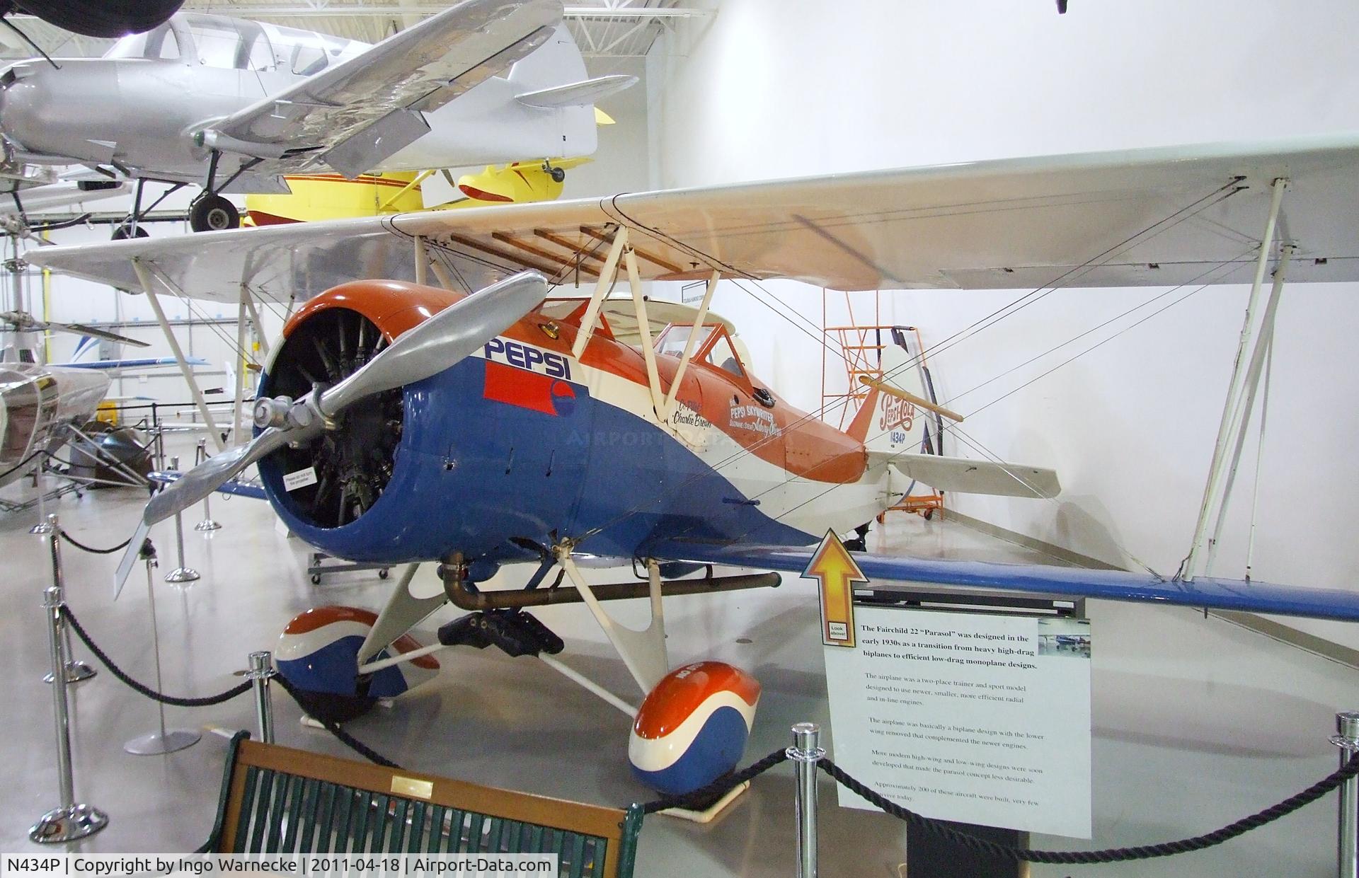N434P, 1928 Travel Air D-4-D C/N 515, Travel Air D-4-D at the Hiller Aviation Museum, San Carlos CA