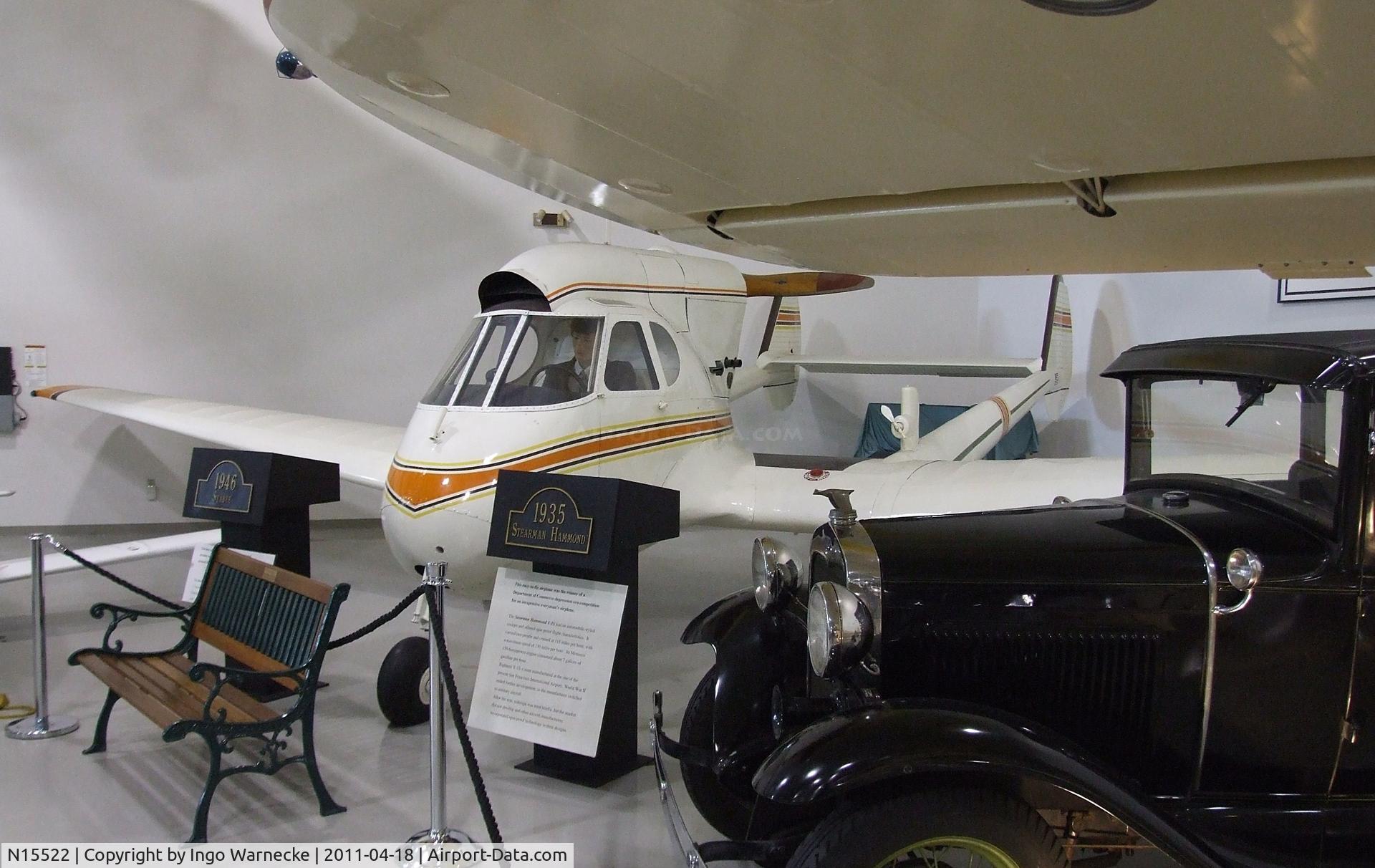 N15522, 1937 Stearman-Hammond Y-1S C/N 307, Stearman-Hammond (P D Miller) Y-1S at the Hiller Aviation Museum, San Carlos CA