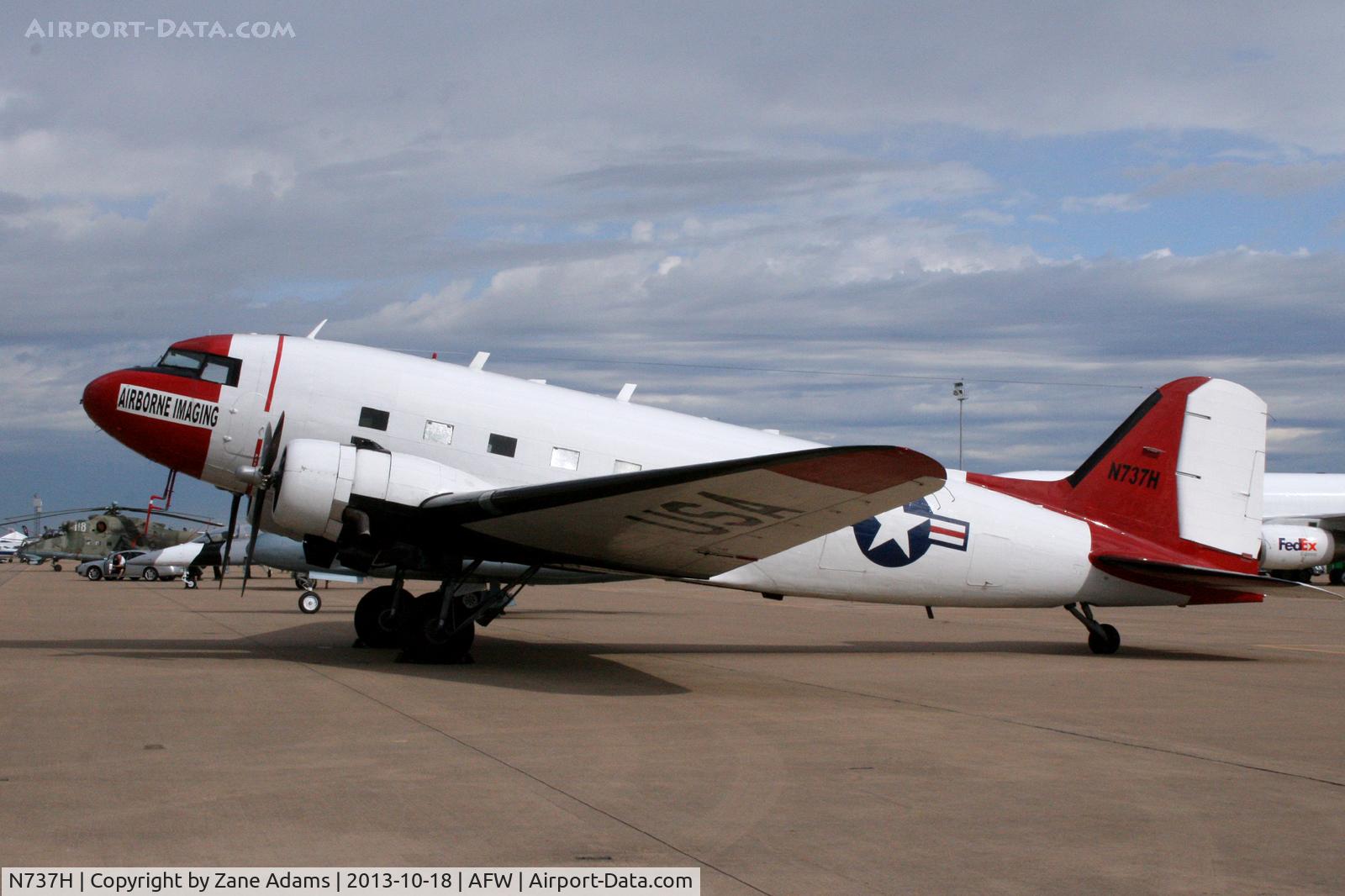 N737H, 1942 Douglas R4D-1 (DC-3C) C/N 6062, On display at the 2013 Fort Worth Alliance Airshow