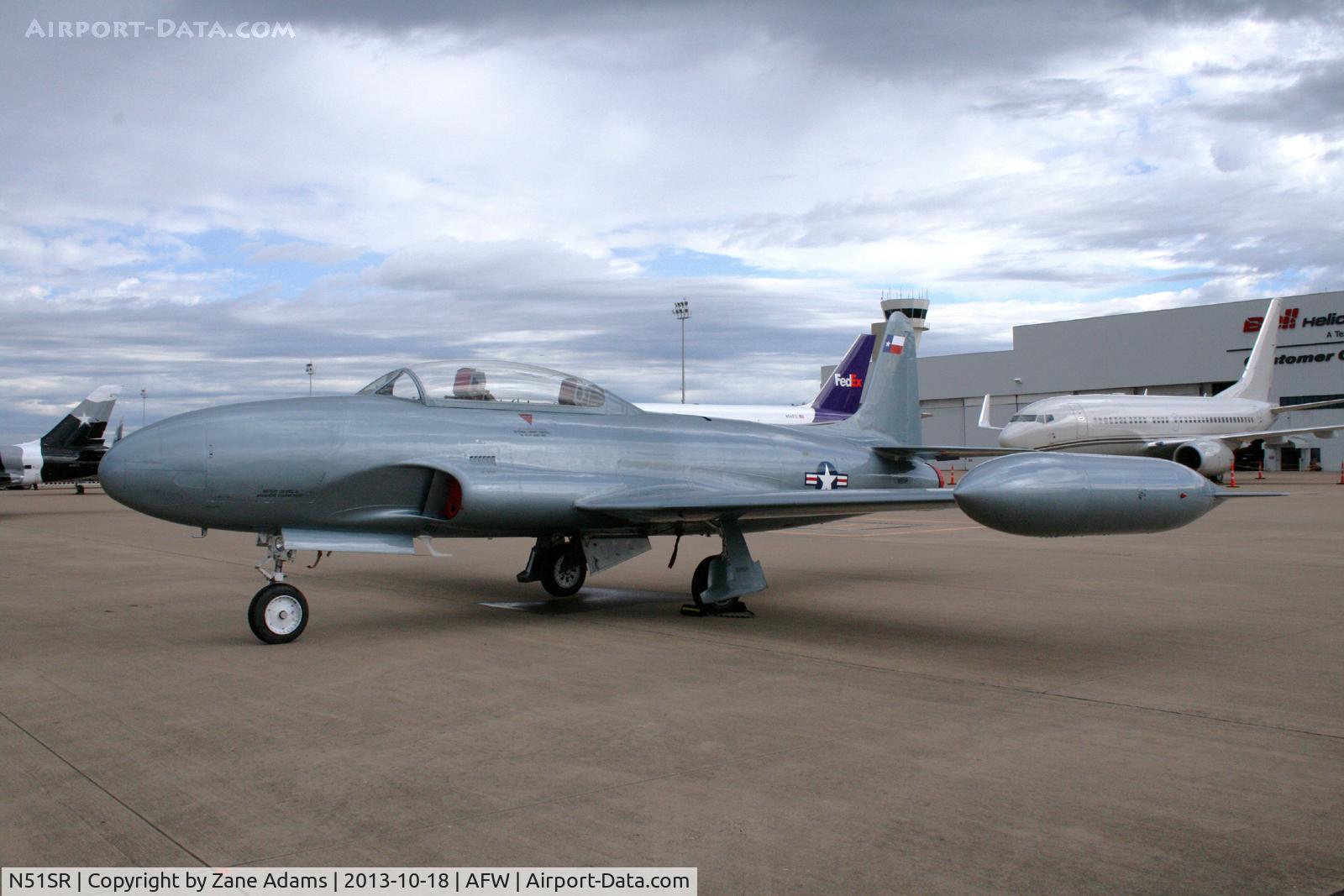 N51SR, 1952 Lockheed T-33A C/N 0451, On display at the 2013 Fort Worth Alliance Airshow