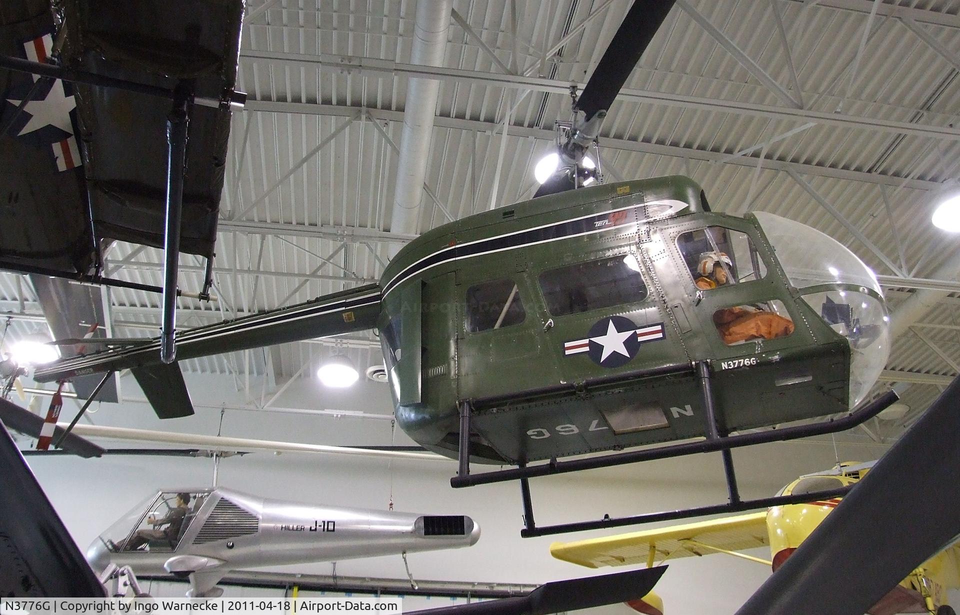 N3776G, 1961 Hiller UH-12 C/N 101, Hiller Ten99 (1099) at the Hiller Aviation Museum, San Carlos CA