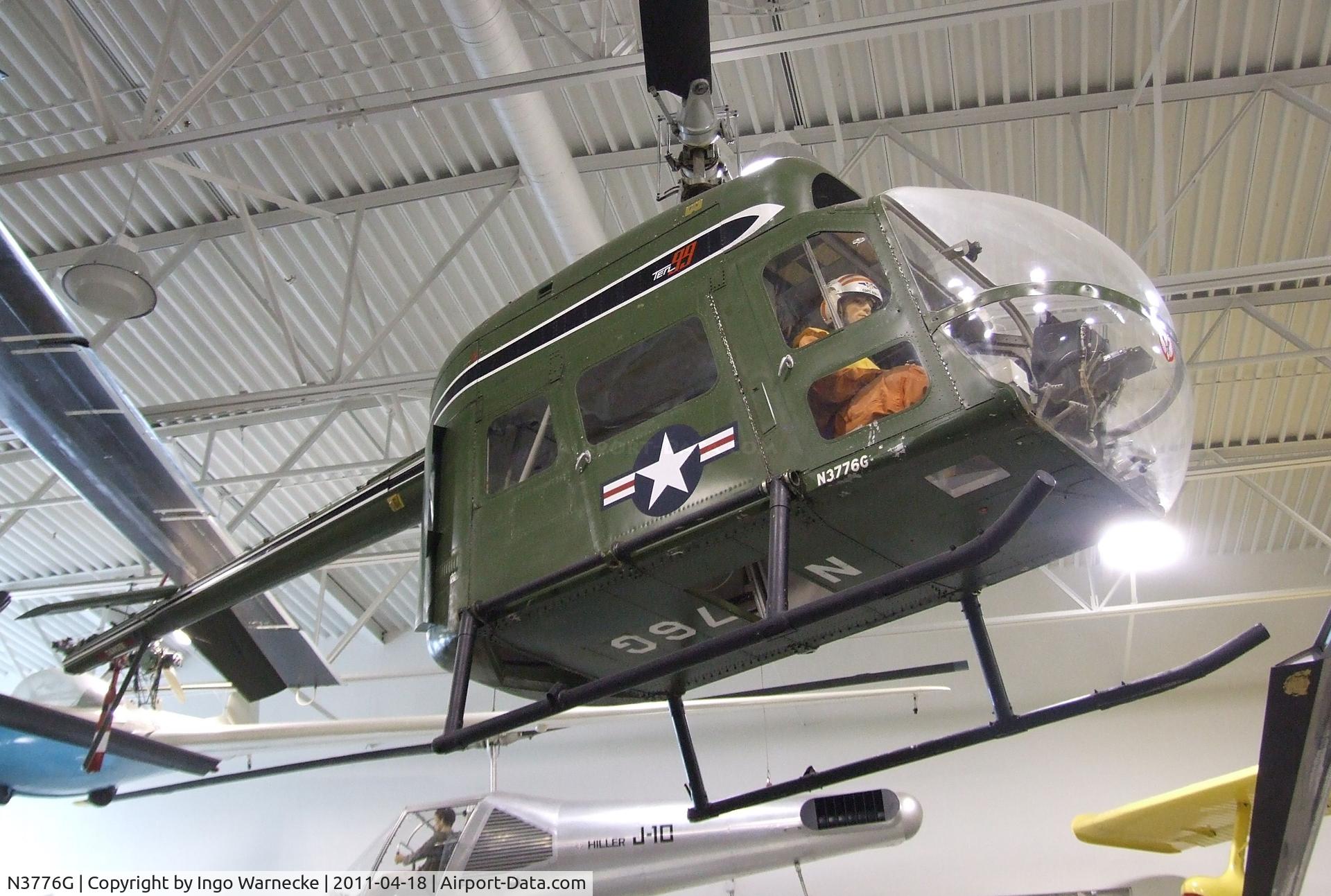 N3776G, 1961 Hiller UH-12 C/N 101, Hiller Ten99 (1099) at the Hiller Aviation Museum, San Carlos CA