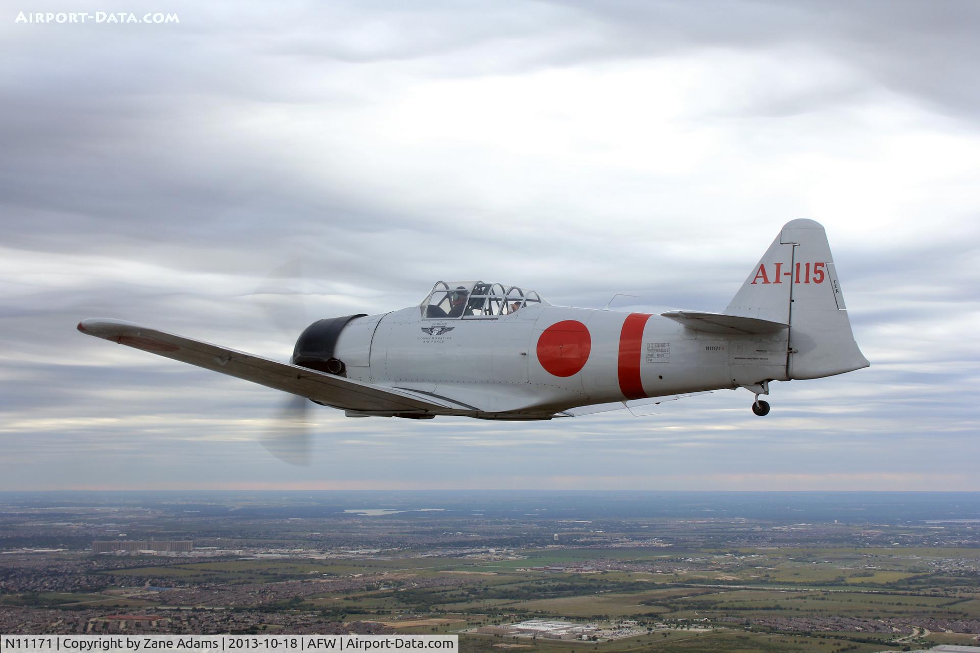 N11171, 1942 North American AT-6B Texan C/N 84-7800, Tora Tora Tora media flight at the 2013 Fort Worth Alliance Airshow