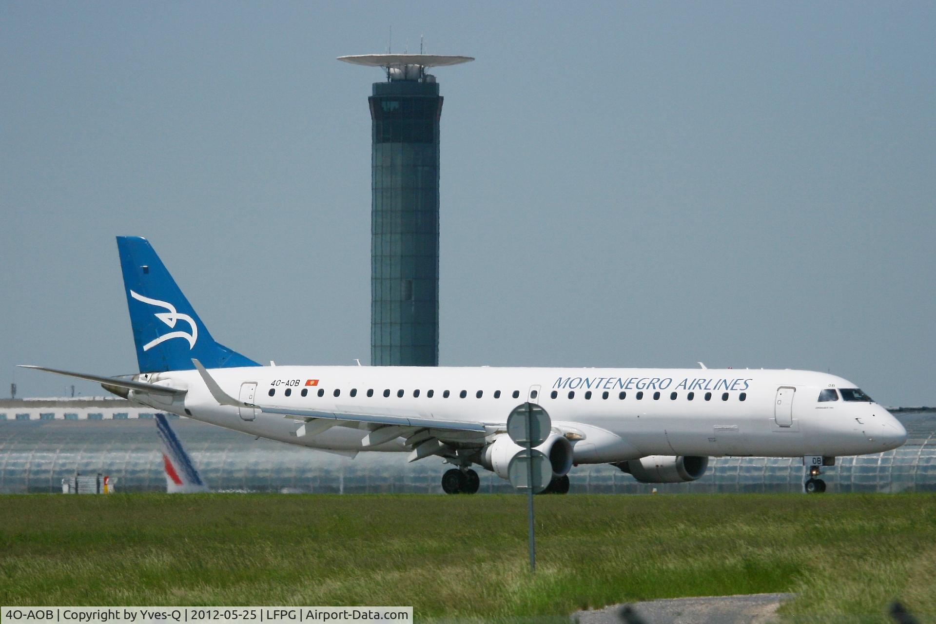 4O-AOB, 2009 Embraer 195LR (ERJ-190-200LR) C/N 19000283, Embraer ERJ-195LR, Landing Rwy 08R, Roissy Charles De Gaulle Airport (LFPG-CDG)