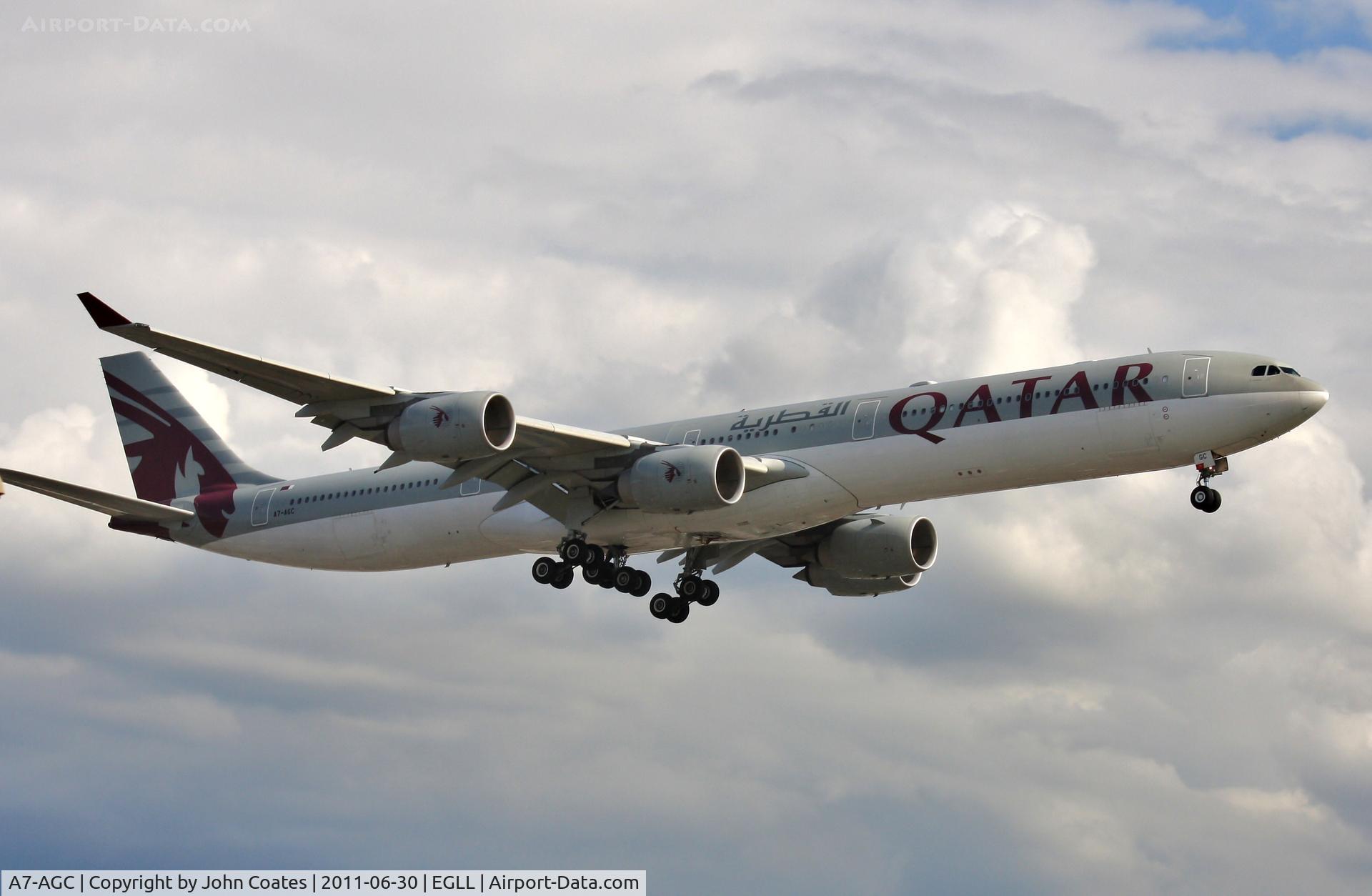 A7-AGC, 2006 Airbus A340-642 C/N 766, Finals to 27R