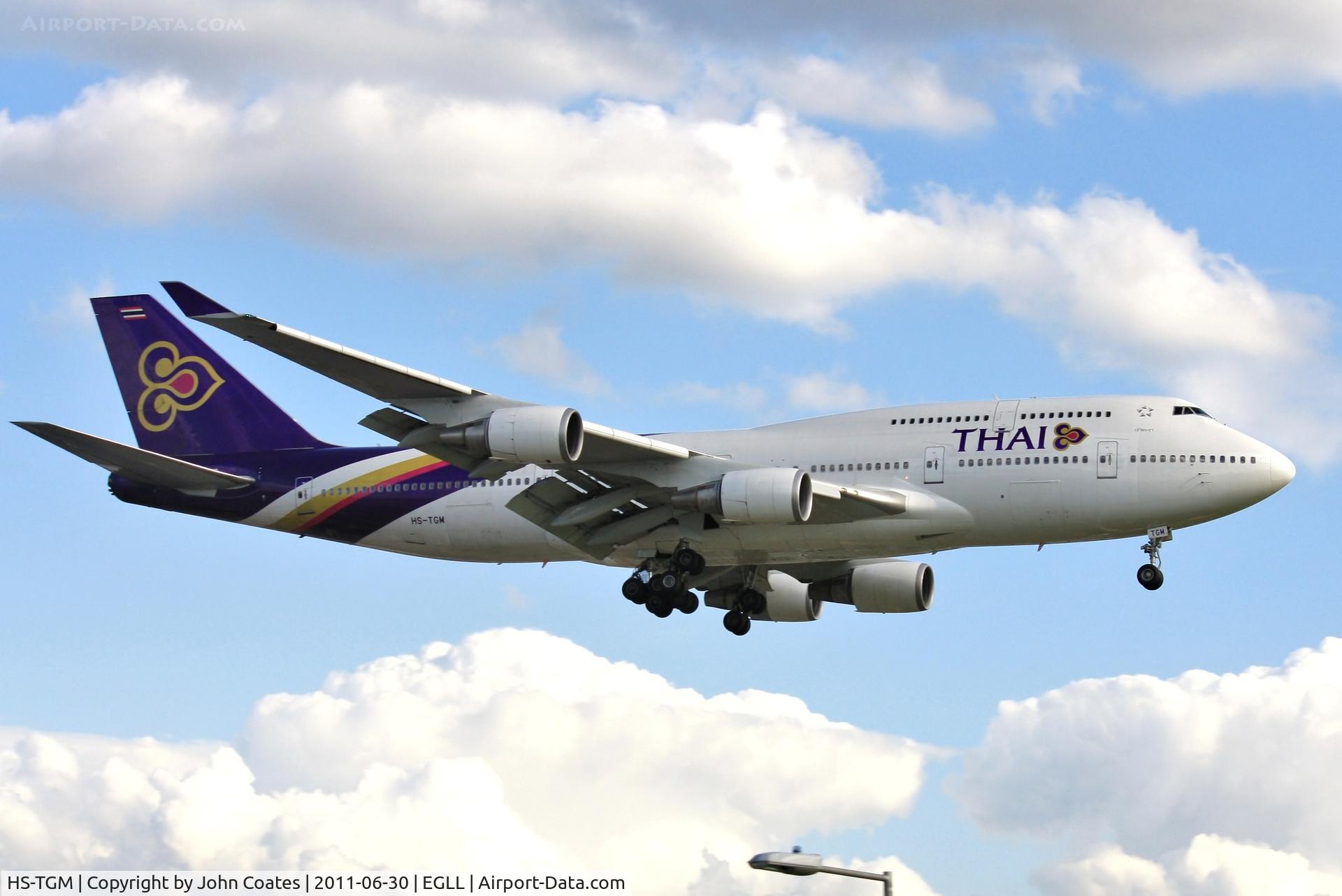 HS-TGM, 1992 Boeing 747-4D7 C/N 27093, Finals to 27R