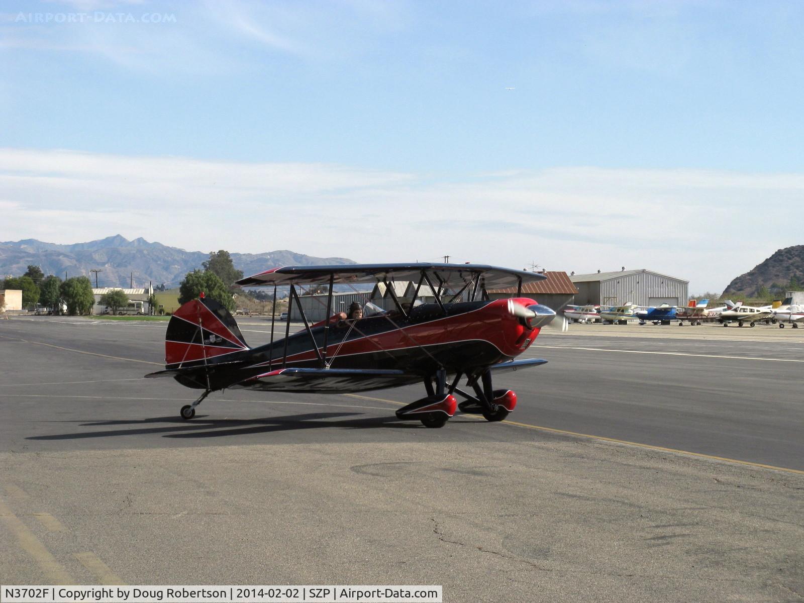 N3702F, 1976 Great Lakes 2T-1A-2 Sport Trainer C/N 0739, 1976 Great Lakes 2T-1A-2 SPORT TRAINER, Lycoming AEIO-360-B1G6 180 Hp, taxi to Rwy 04