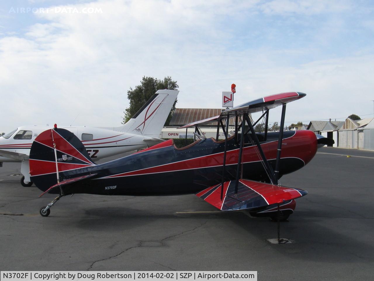 N3702F, 1976 Great Lakes 2T-1A-2 Sport Trainer C/N 0739, 1976 Great Lakes 2T-1A-2 SPORT TRAINER, Lycoming AEIO-360-B1G6 180 Hp, revival of classic 1929 aerobatic trainer now revived again as WACO GREAT LAKES 2T-1A Sport offering a  fuel-injected engine.