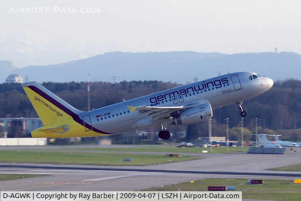 D-AGWK, 2008 Airbus A319-132 C/N 3500, Airbus A319-132 [3500] (Germanwings) Zurich~HB 07/04/2009