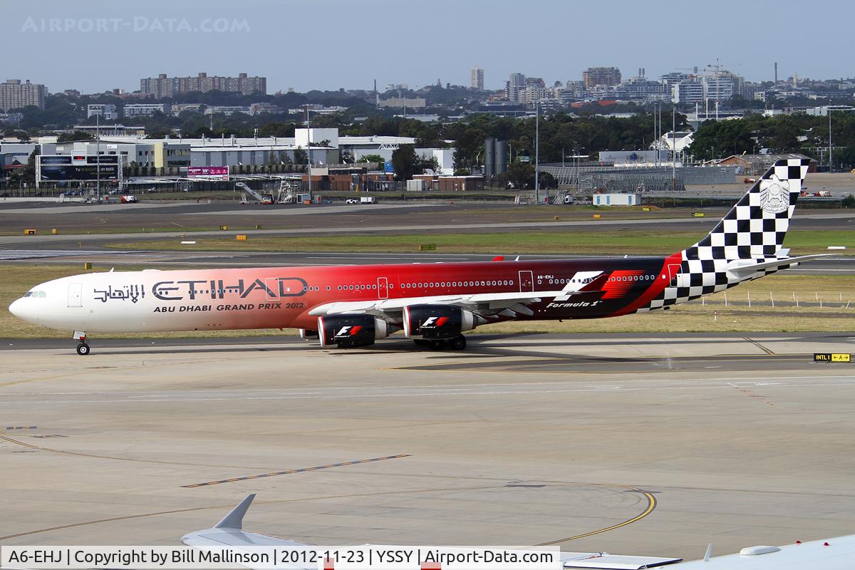 A6-EHJ, 2008 Airbus A340-642X C/N 933, TAXI TO 16R