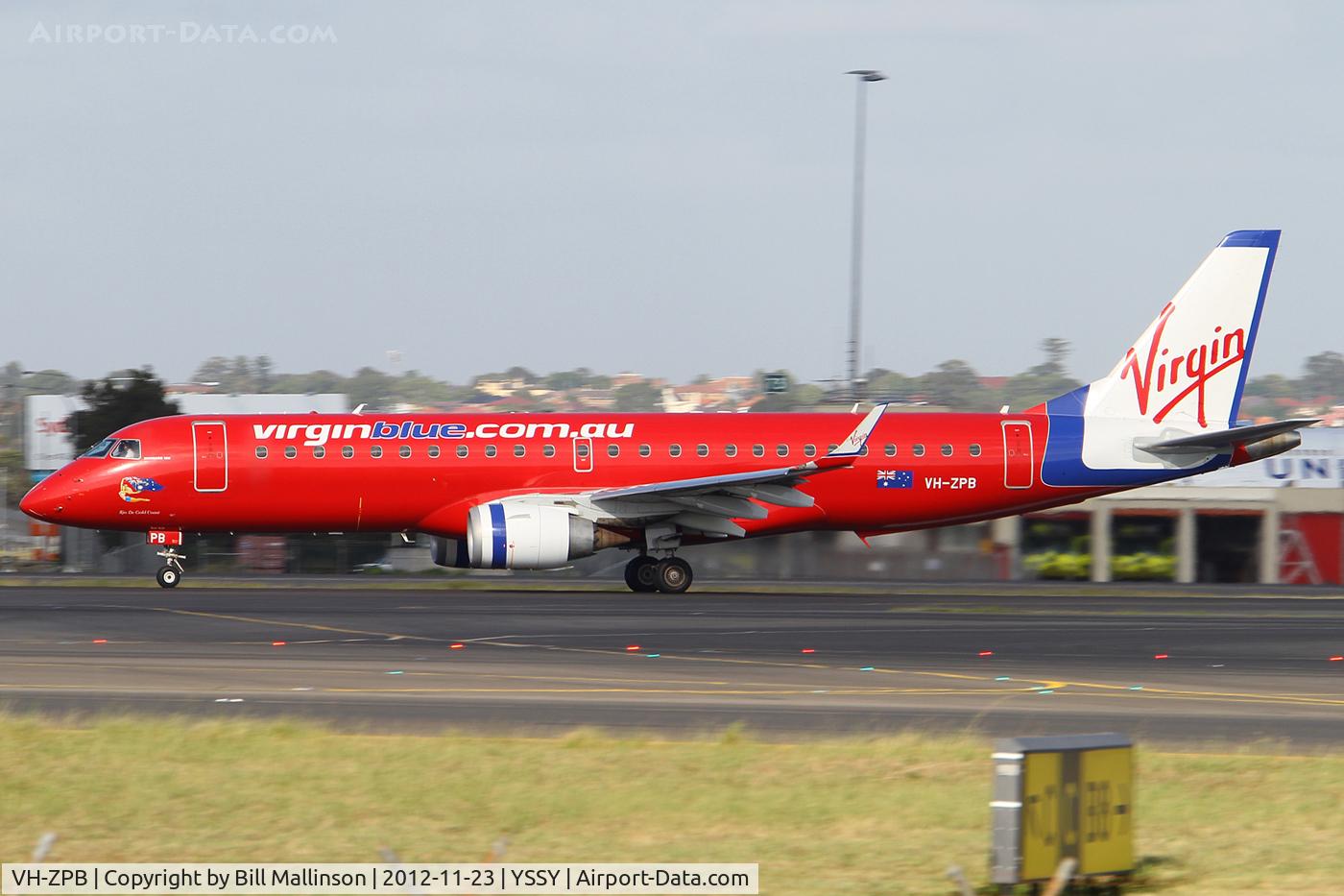 VH-ZPB, 2008 Embraer 190AR (ERJ-190-100IGW) C/N 19000162, ROLLING ON 16R