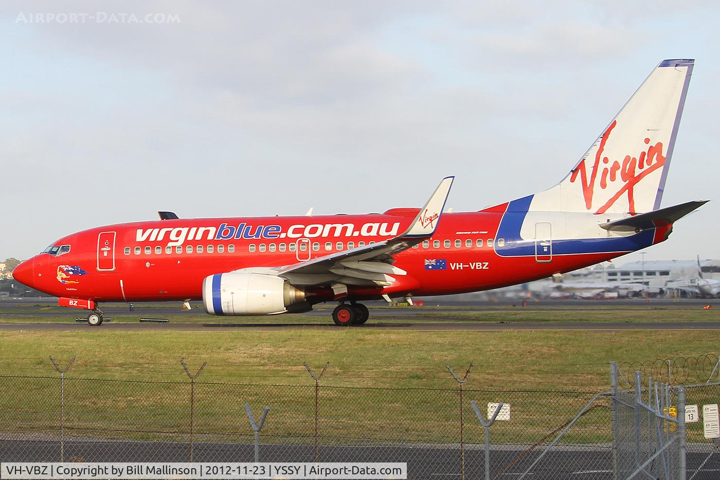 VH-VBZ, 2005 Boeing 737-7FE C/N 34322, taxiing to 34R