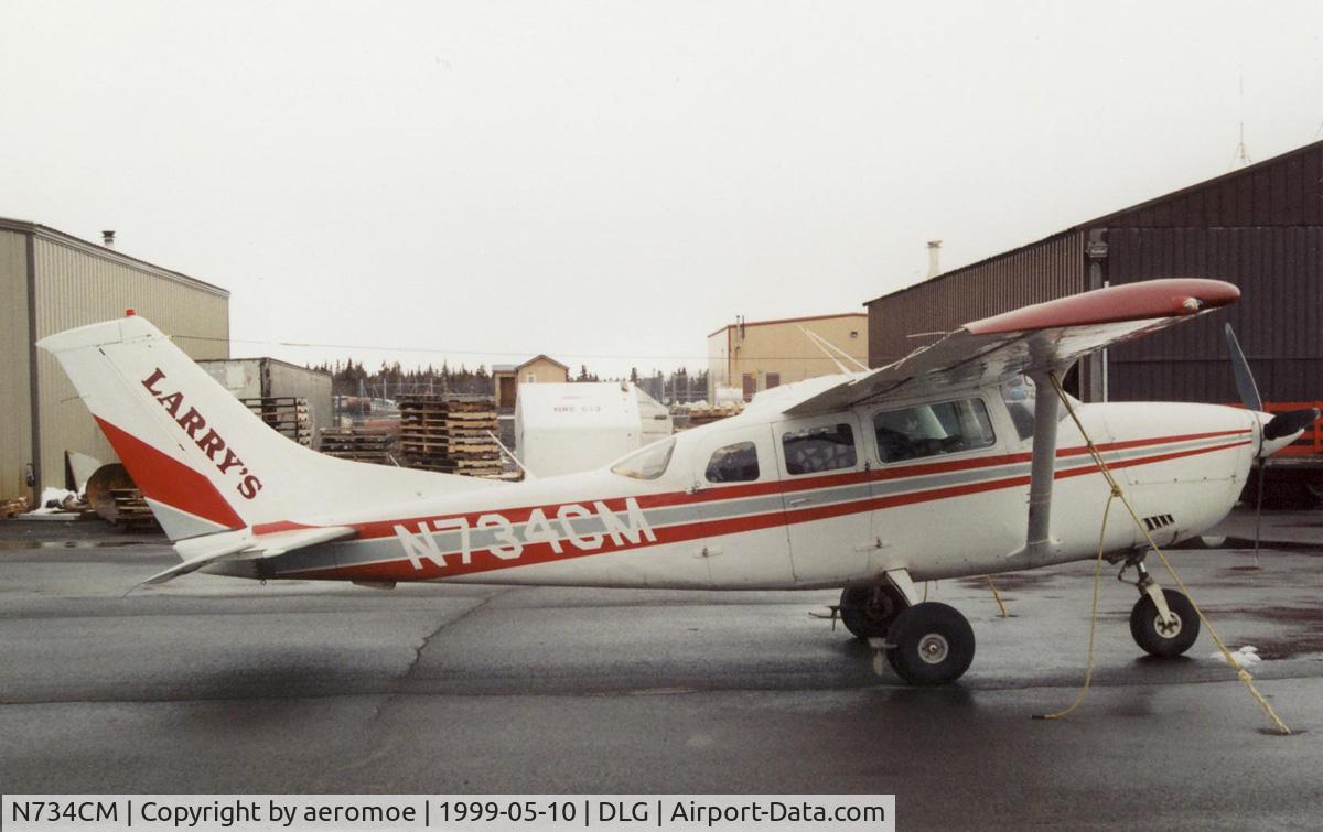 N734CM, Cessna U206G Stationair C/N U20604821, Larry's Flying Service N734CM sits on the ramp at Dillingham, AK on 10 May 1999.