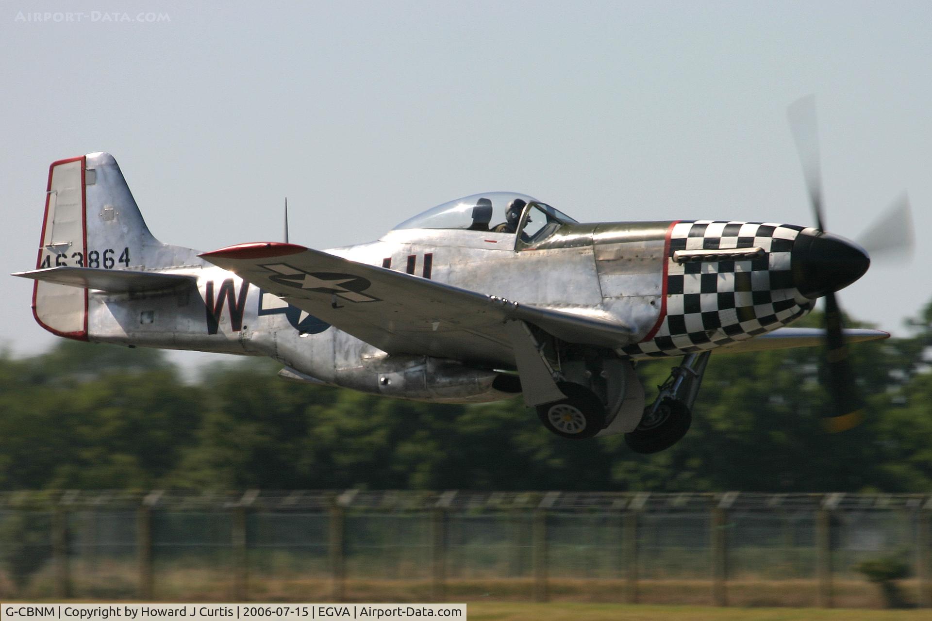G-CBNM, 1944 North American P-51D Mustang C/N 122-31590 (44-63864), RIAT 2006. Painted as 463864 'Twilight Tear'.