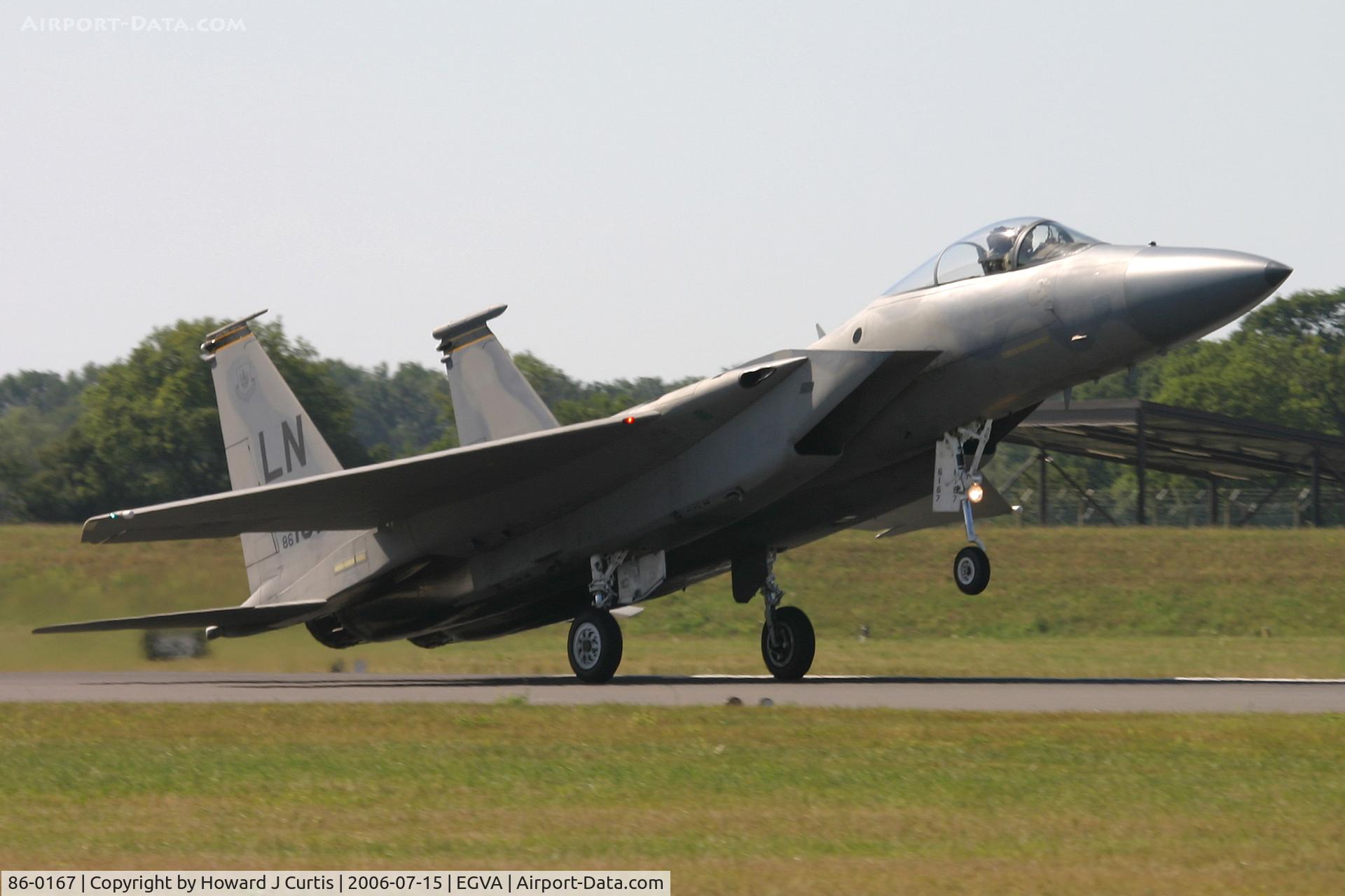 86-0167, 1986 McDonnell Douglas F-15C Eagle C/N 1016/C395, RIAT 2006. 493 FS/48 FW.