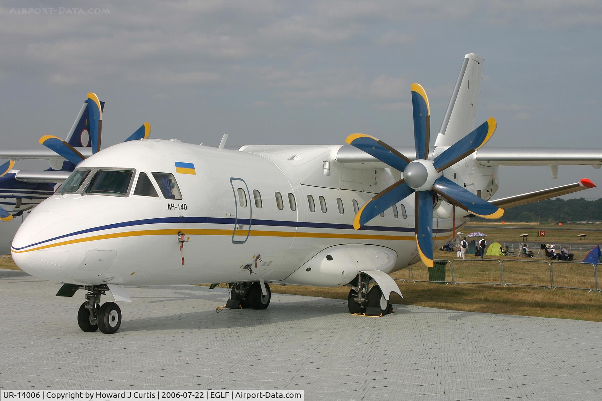 UR-14006, 2003 Antonov An-140 C/N 36525305025, Farnborough Air Show 2006.