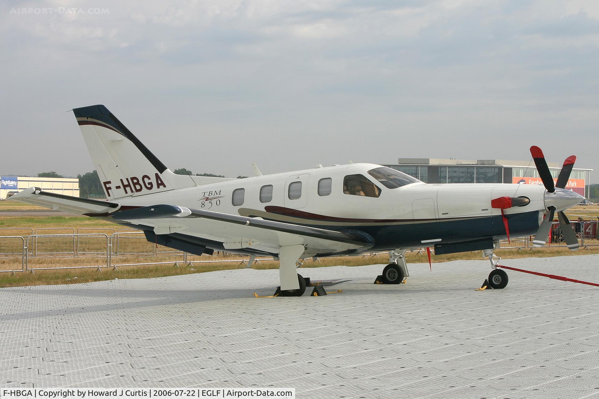 F-HBGA, 2006 Socata TBM-850 C/N 349, Farnborough Air Show 2006.