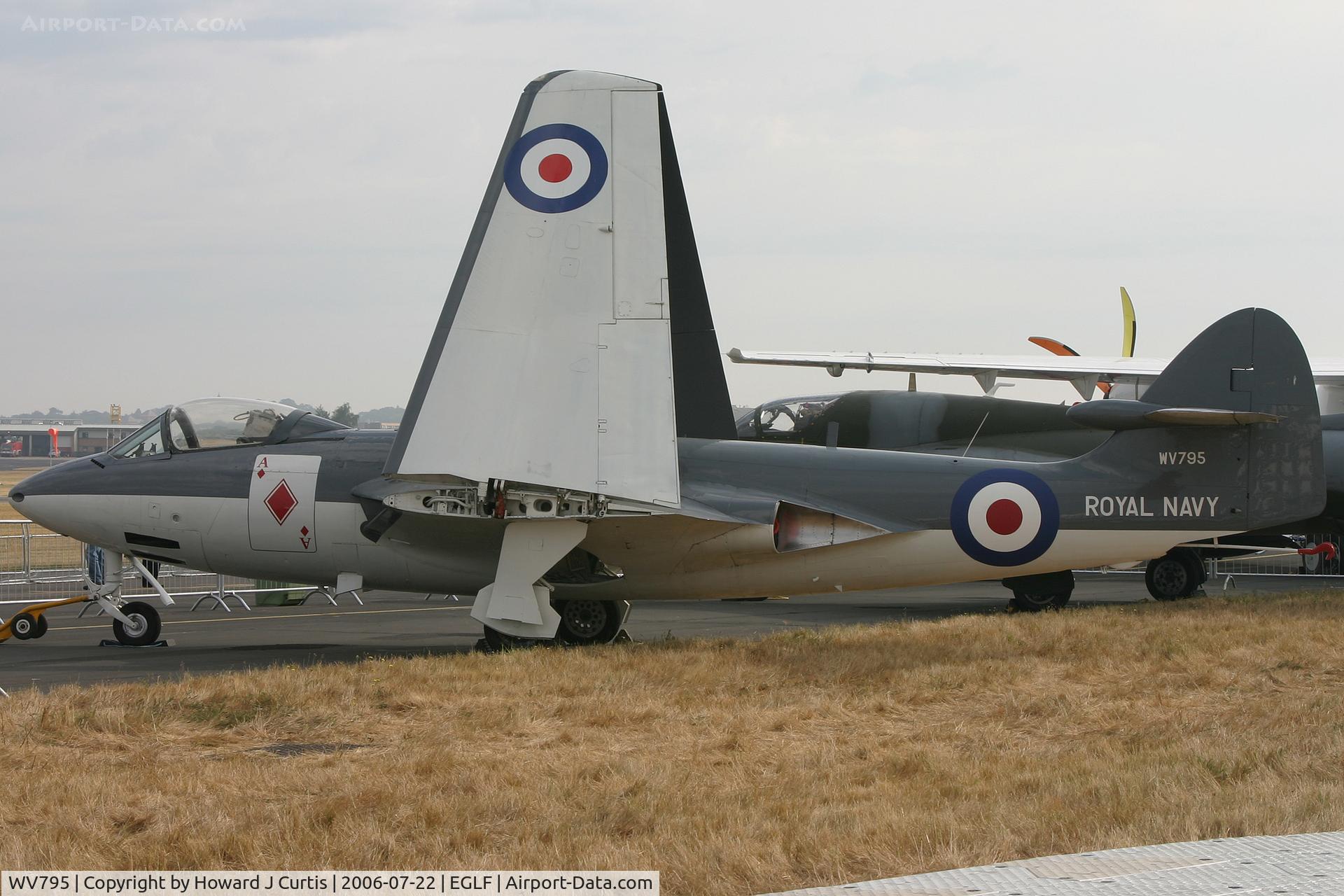 WV795, Hawker Sea Hawk FGA.6 C/N 6056, Farnborough Air Show 2006.