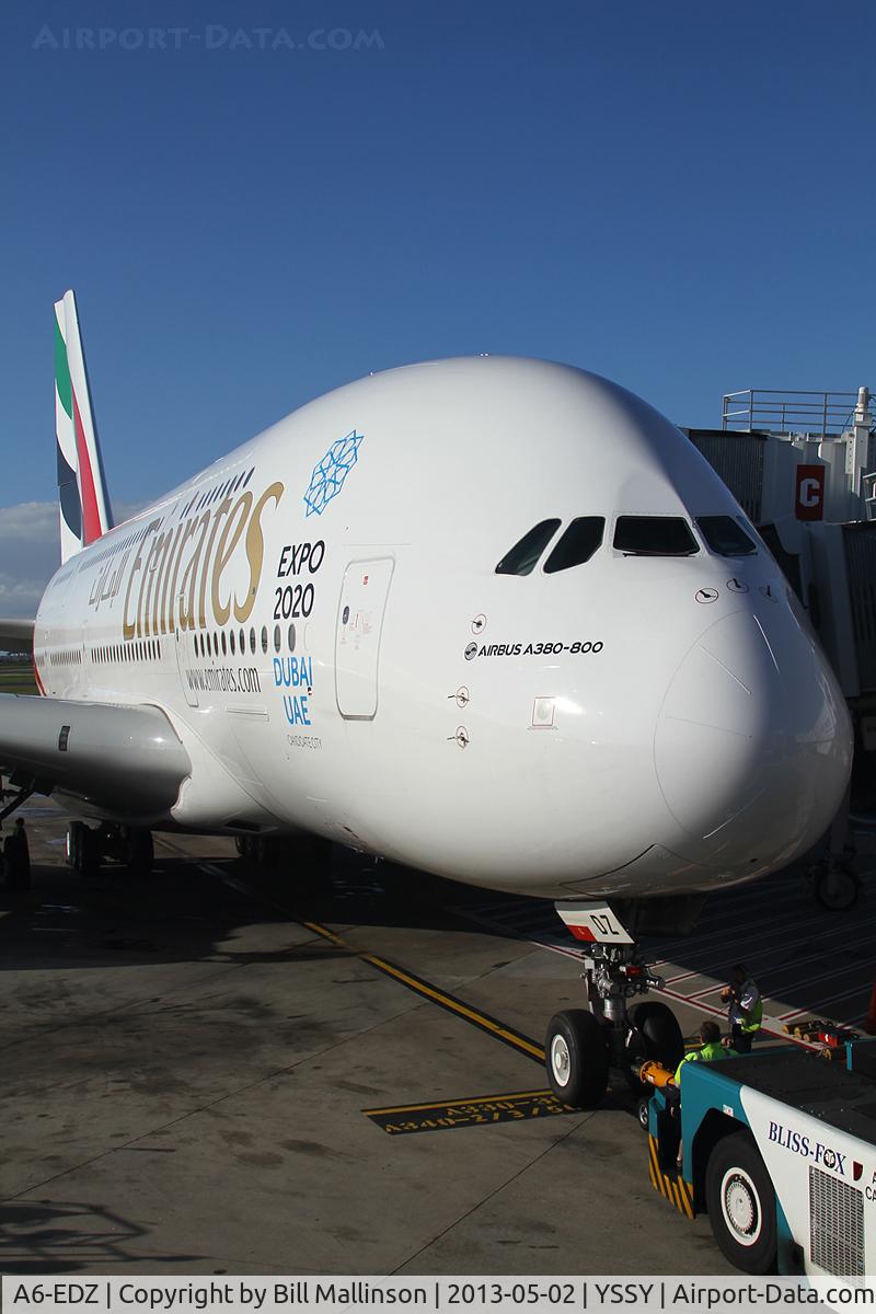 A6-EDZ, 2012 Airbus A380-861 C/N 107, ready for pushback.