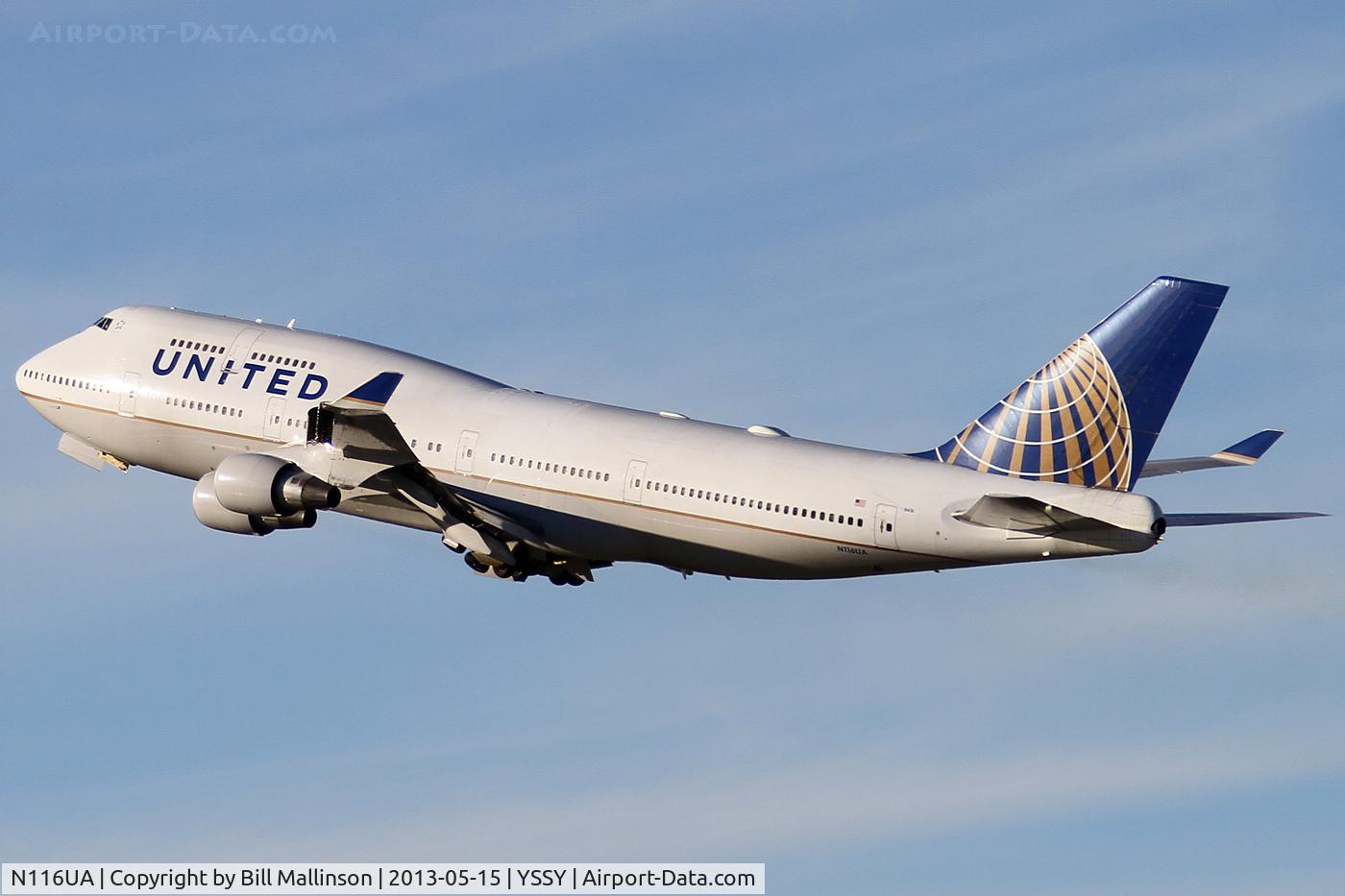 N116UA, 1998 Boeing 747-422 C/N 26908, away from 34L