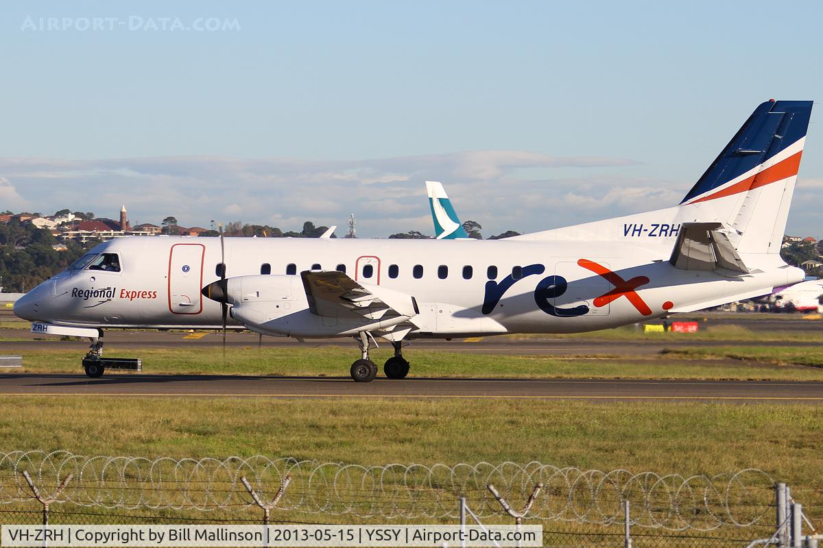 VH-ZRH, 1996 Saab 340B C/N 340B-392, taxiing to 34R