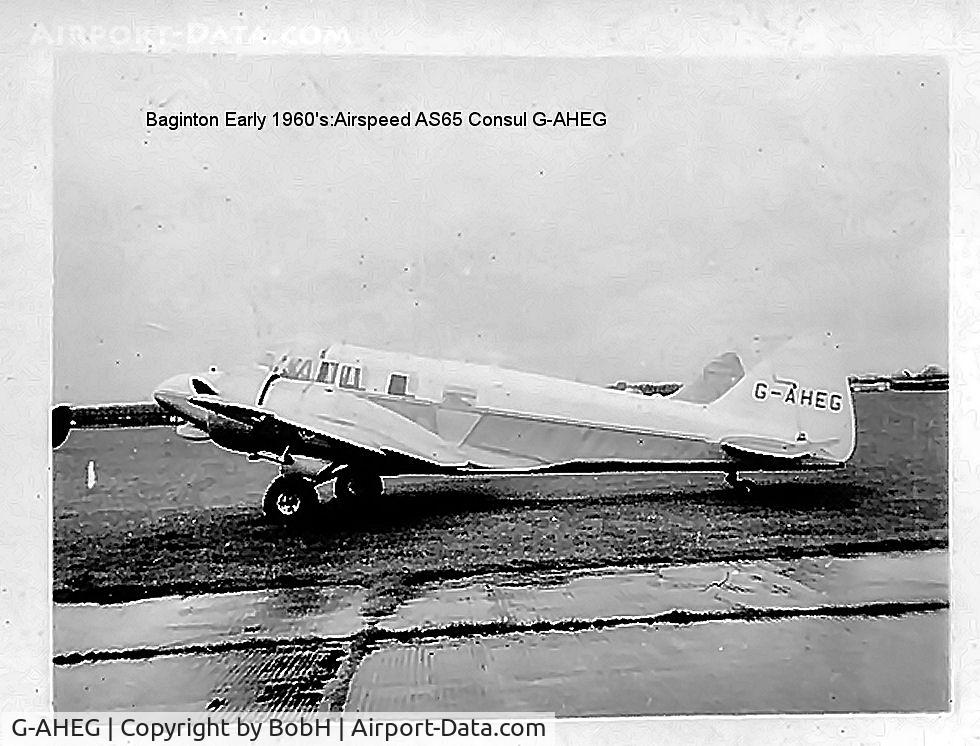 G-AHEG, Airspeed AS.65 Consul C/N 1052, G-AHEG pictured in the early 1960's.