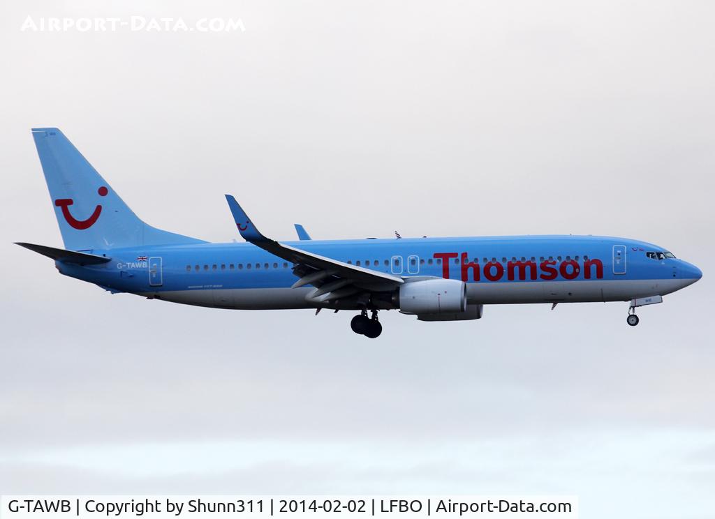 G-TAWB, 2012 Boeing 737-8K5 C/N 37242, Landing rwy 32L in old c/s