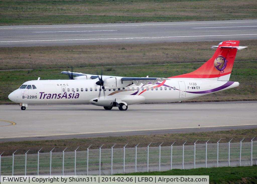 F-WWEV, 2013 ATR 72-600 C/N 1133, C/n 1133 - To be B-22815 and first in new c/s