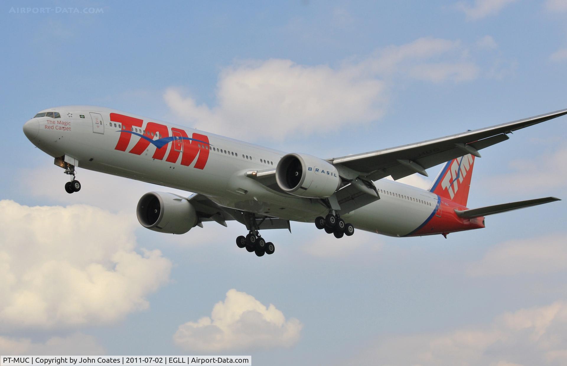 PT-MUC, 2008 Boeing 777-32W/ER C/N 37666, Finals to 27L