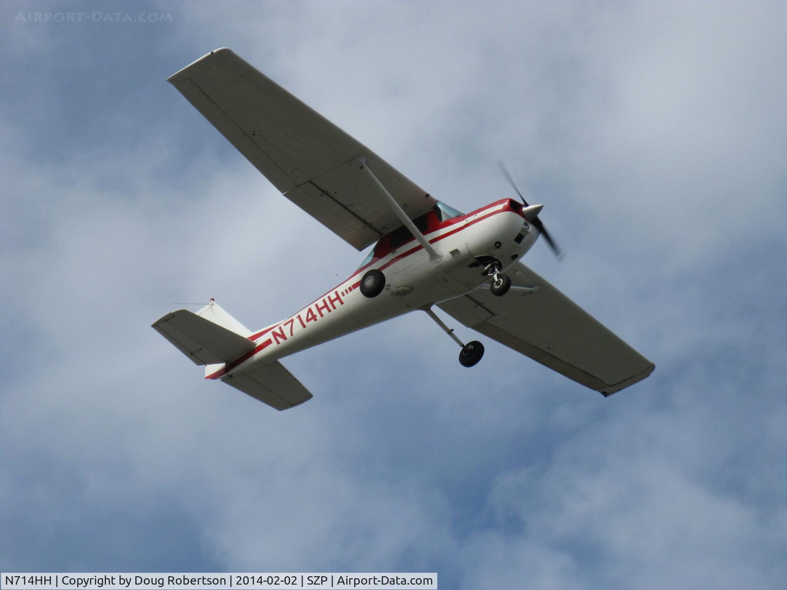 N714HH, 1977 Cessna 150M C/N 15079185, 1977 Cessna 150M, Continental O-200 100 Hp, takeoff climb Rwy 04