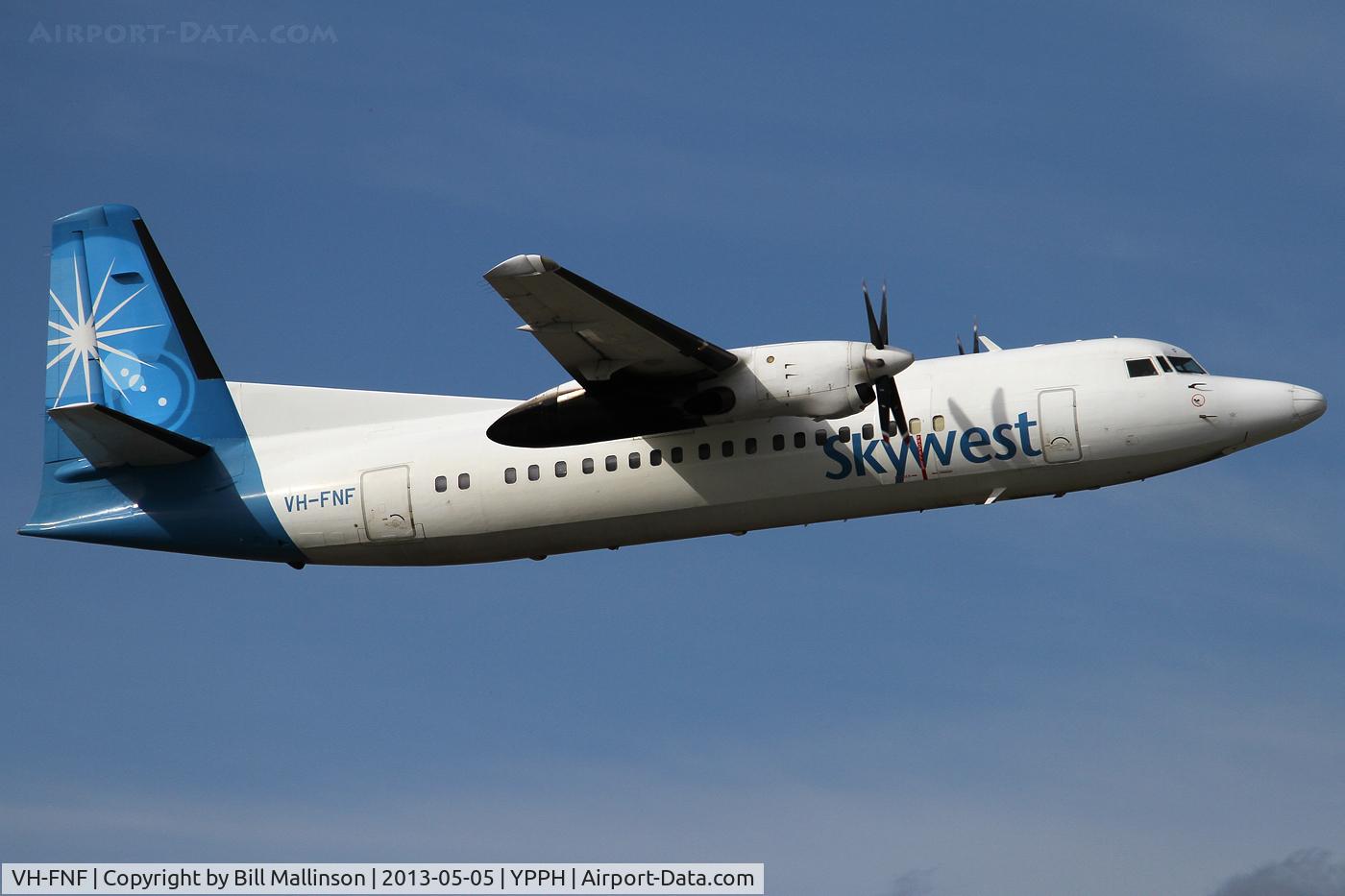 VH-FNF, 1987 Fokker 50 C/N 20111, away from 21